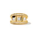 Tamara Comolli CURRICULUM VITAE 3 Ring mit Diamant Pavé medium (Ref: R-CV3-m-Pr-p-yg) - Bild 0