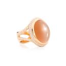 Tamara Comolli CUSHION Ring small Brauner Mondstein mit Diamant Pavé (Ref: R-CUSH-s-MoBr-p-rg) - Bild 0