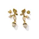 Tamara Comolli MIKADO Dangling 2 Acorns Ohrringe mit Diamant Pavé   (Ref: E-M-d-2-p-yg) - Bild 3