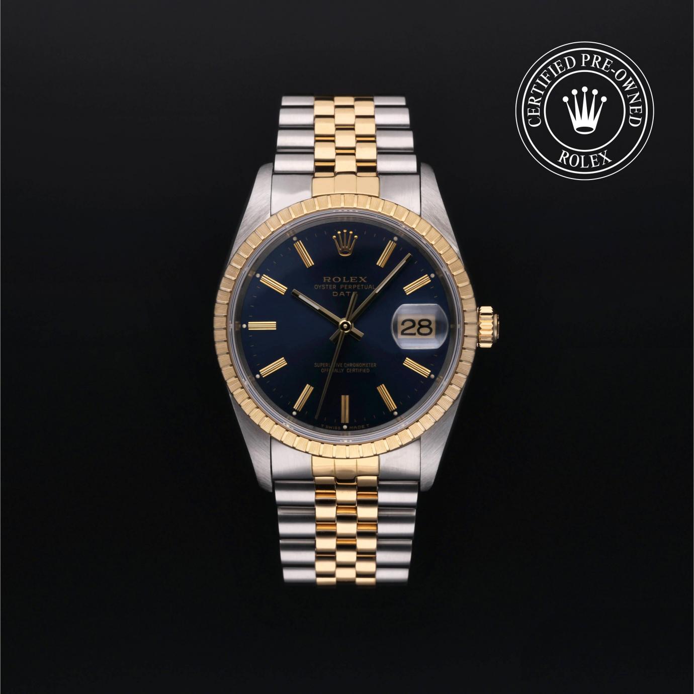 Rolex Oyster Perpetual  Date 34 M15223-0017 Herrenuhr Soldier
