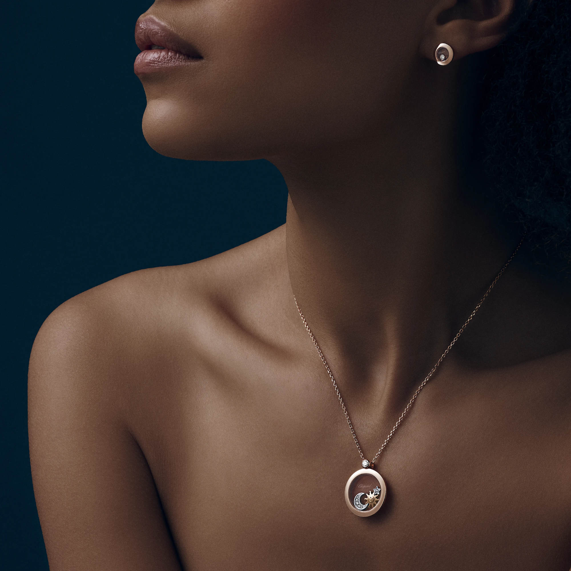 Chopard Happy Sun, Moon and Stars Halskette mit Anhänger (Ref: 799434-5201)