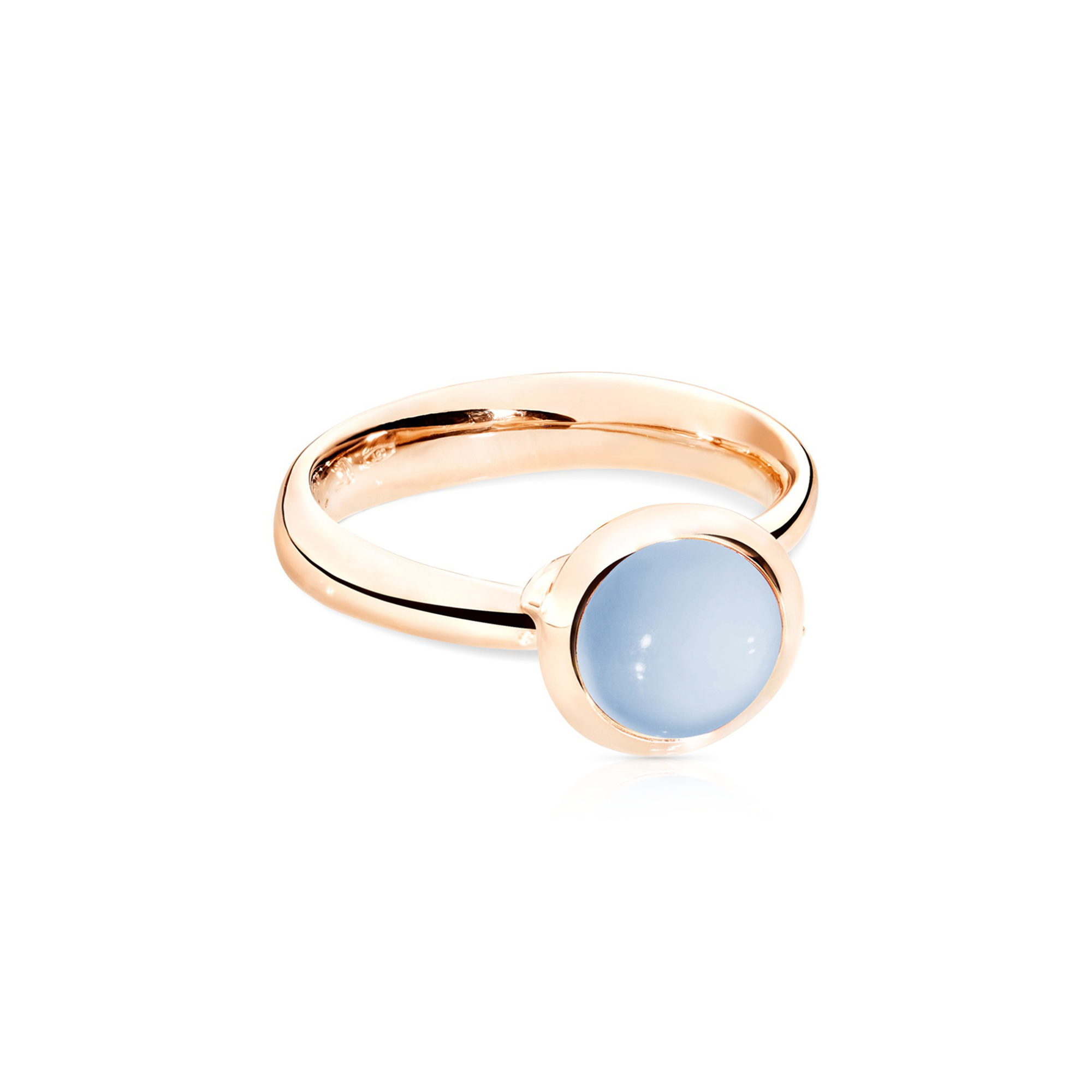Tamara Comolli BOUTON Ring small Blauer Chalcedon (Ref: R-BOU-s-ChBl-rg)