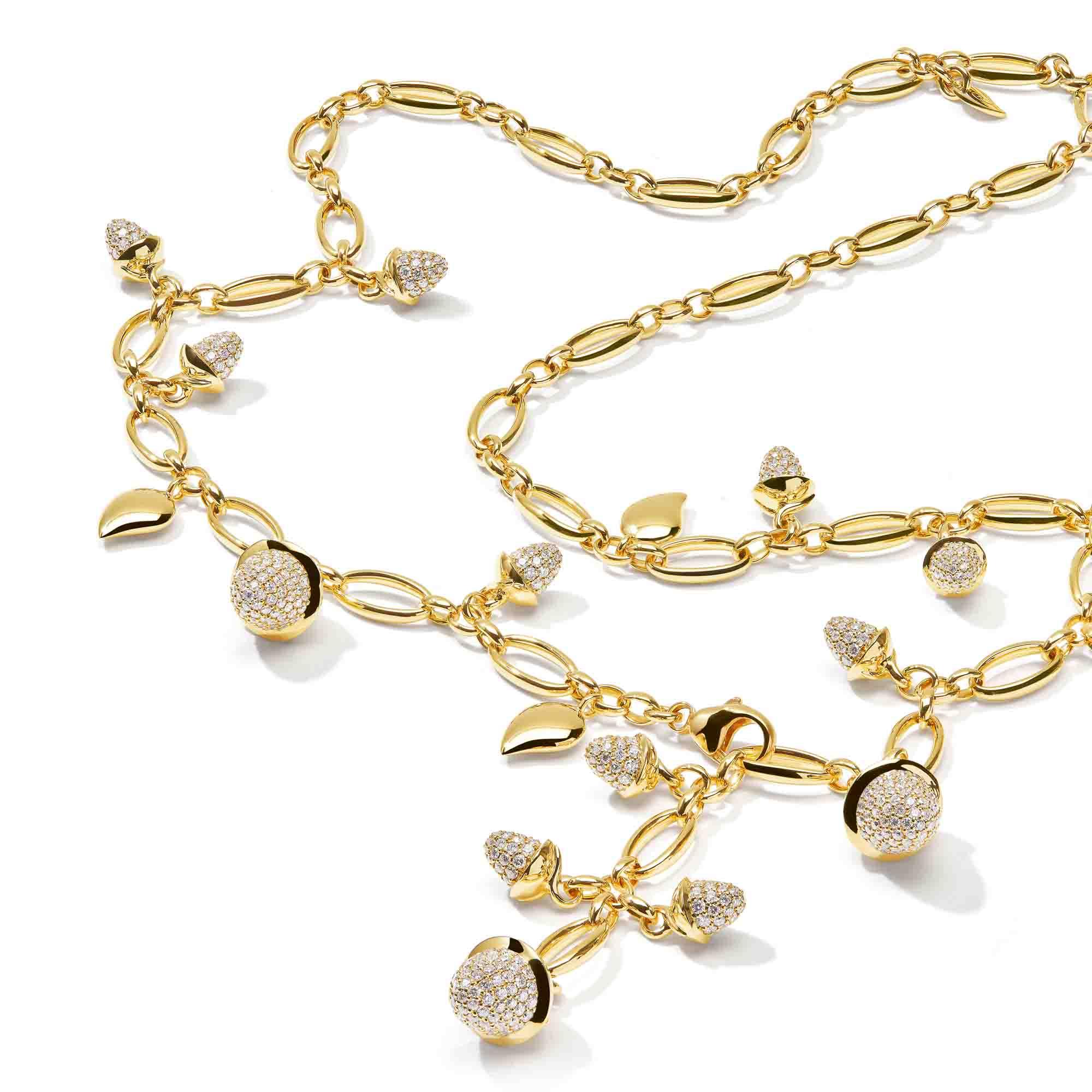 Tamara Comolli Kurzes MIKADO Collier mit Diamant Pavé  (Ref: N-M-56-p-yg)