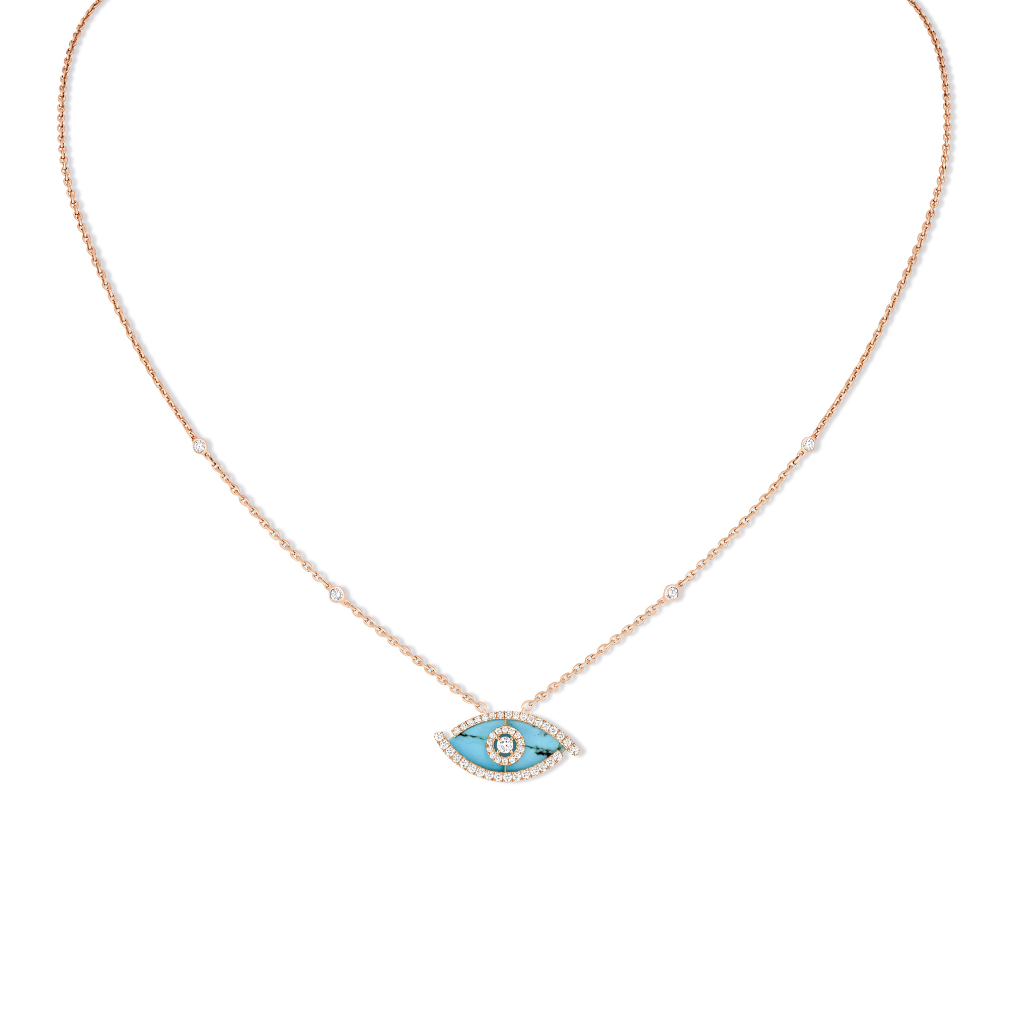 Messika Lucky Eye Türkis Halskette (Ref: 12952-PG)