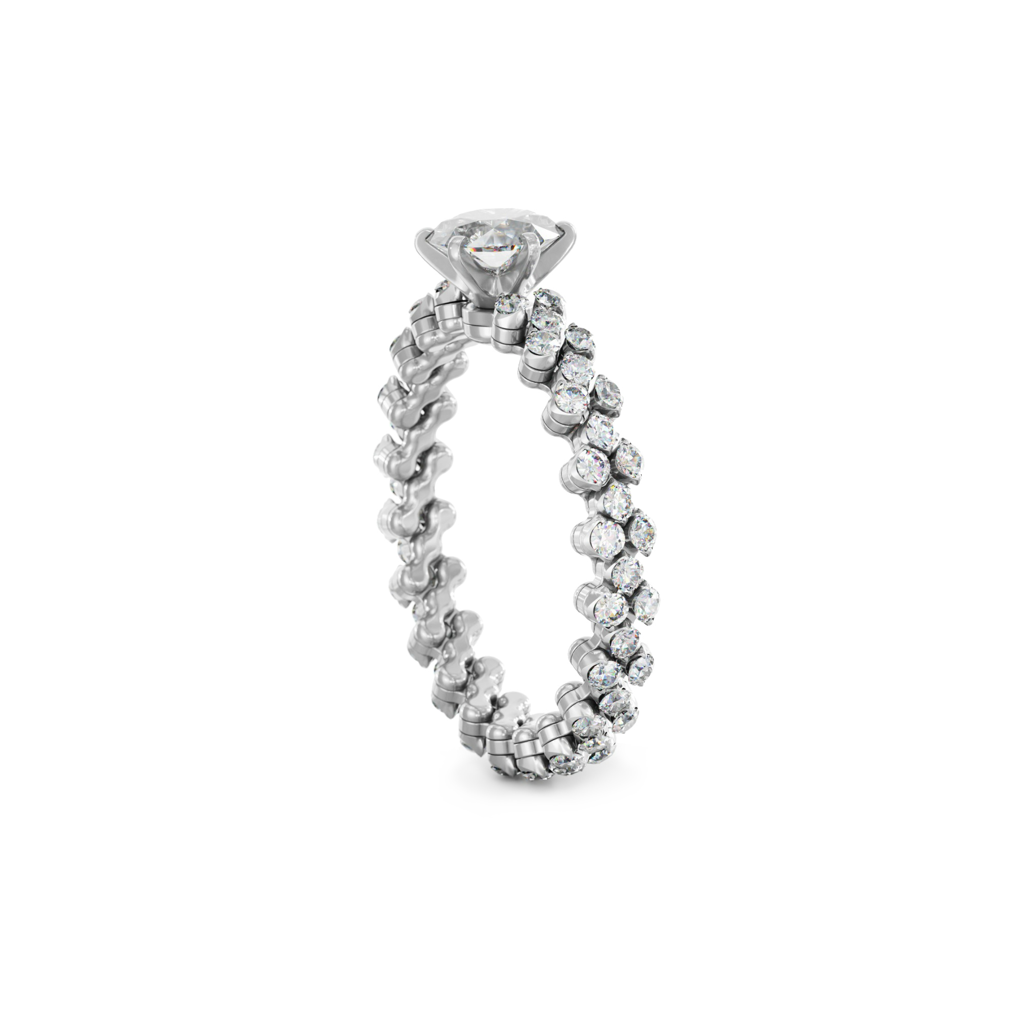 Serafino Consoli Brevetto Solitaire Multi-Size Ring (Ref: RMS SL WD 125 3F2 WG WD)