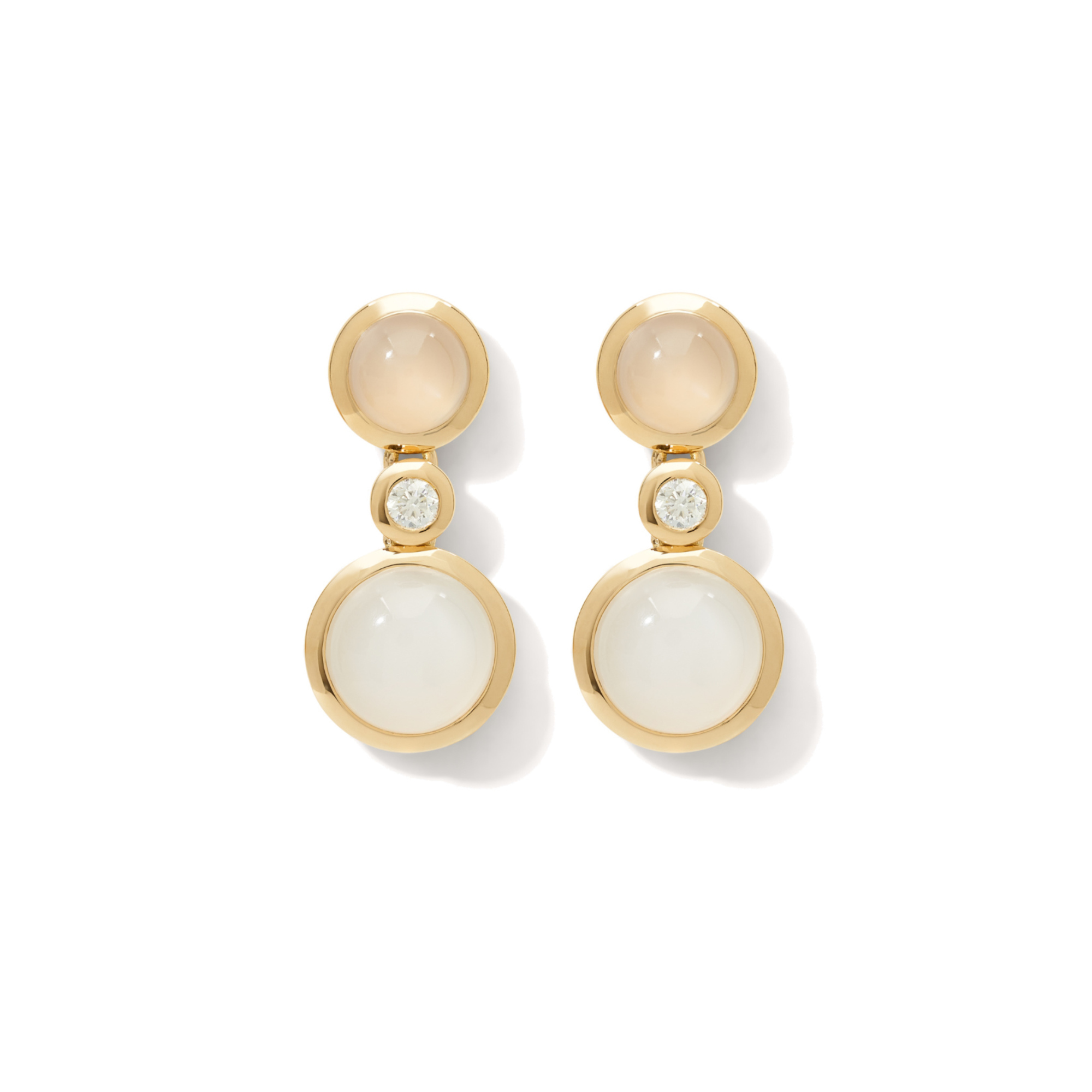 Tamara Comolli BOUTON Ohrhänger 2 Cabochons 'Sand' (Ref: E-BOU-2-San-Cl-yg)