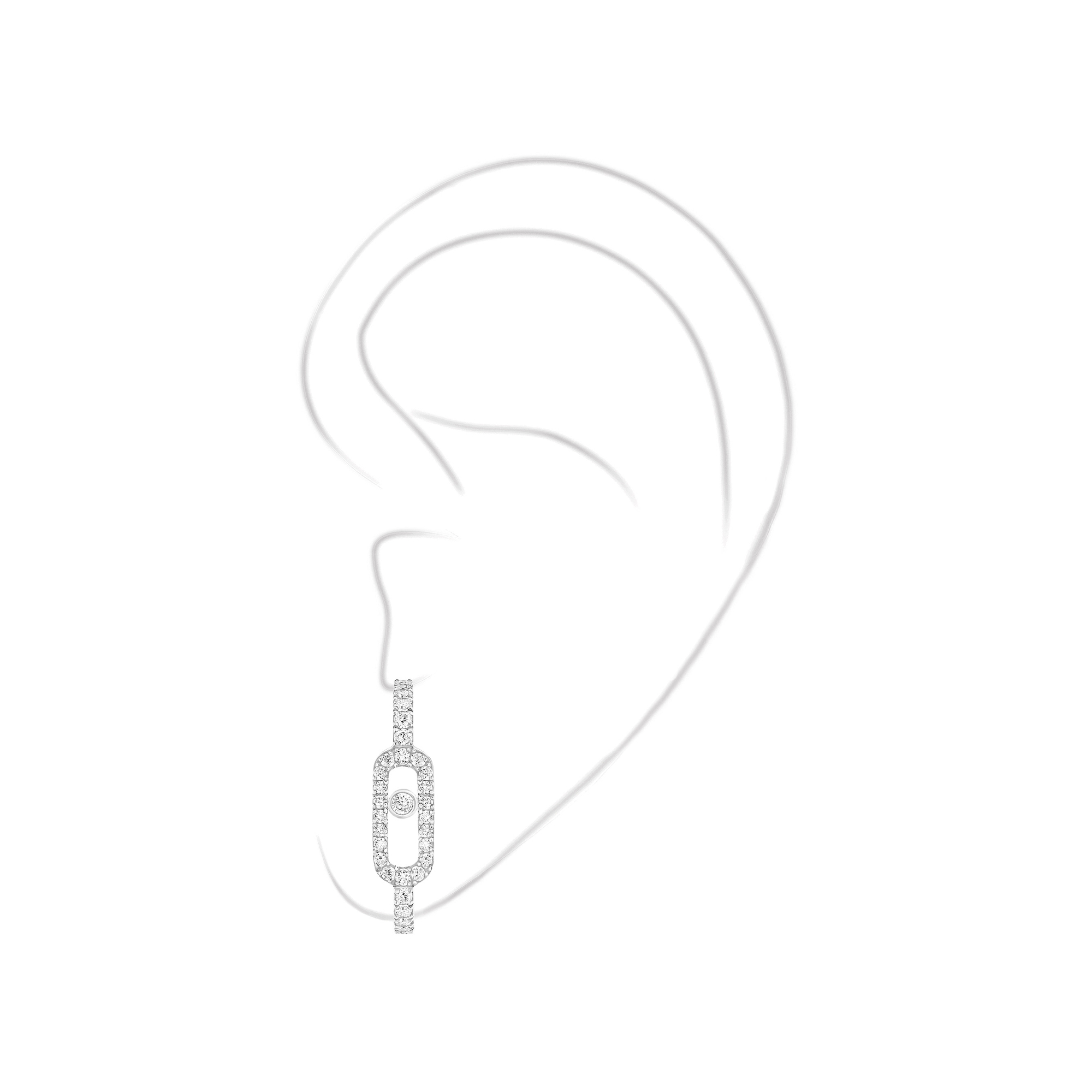 Messika Einzelner Move Uno Ohrring (Ref: 10007-WG)