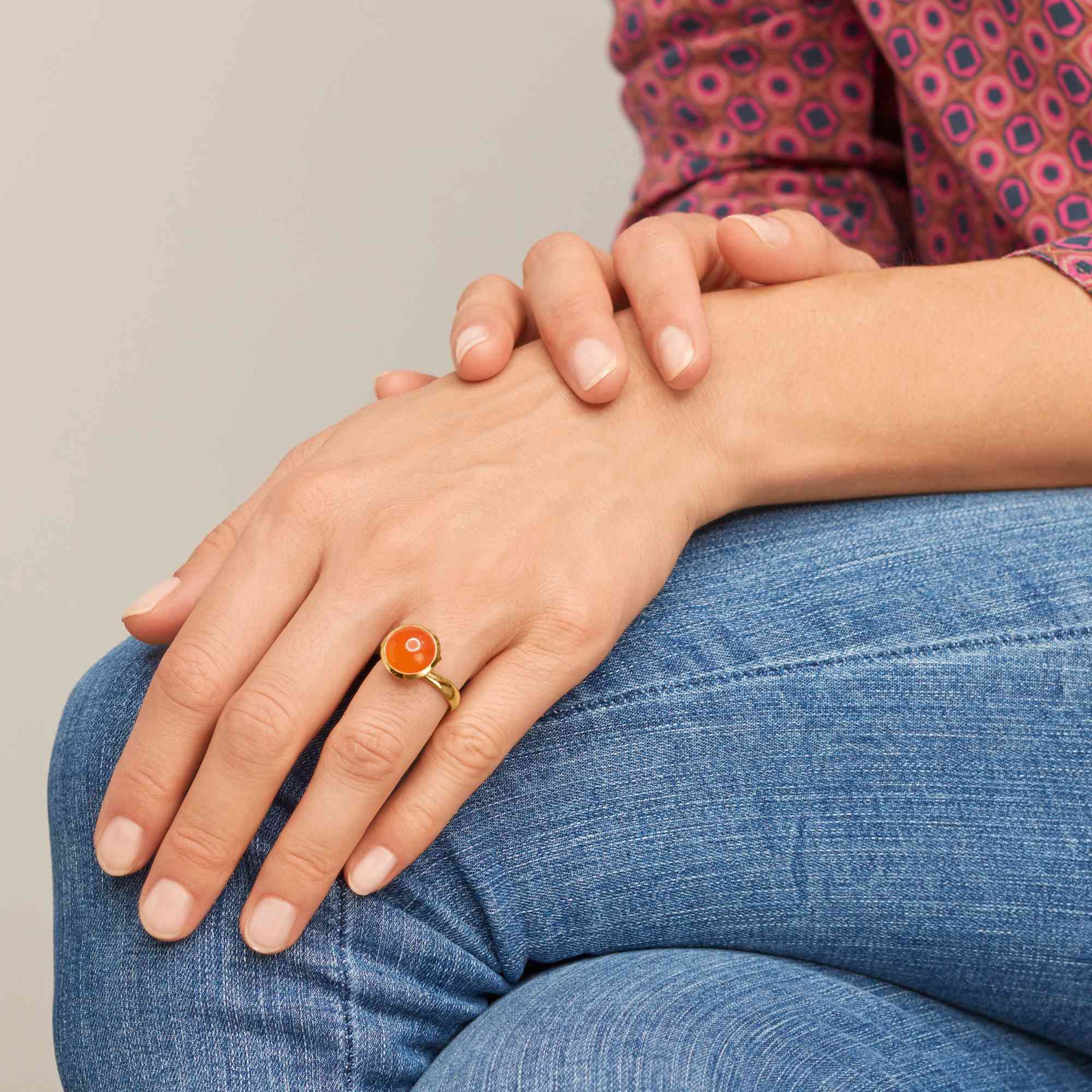 Tamara Comolli BOUTON Ring Large mit Karneol (Ref: R-BOU-l-Carn-yg)