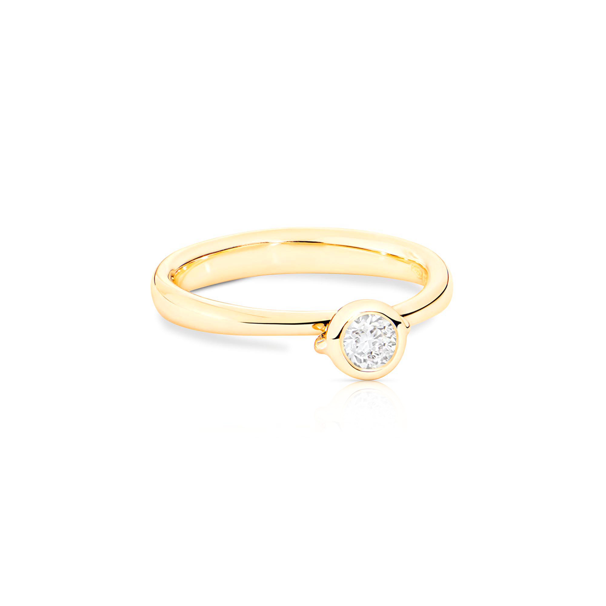 Tamara Comolli BOUTON Solitaire Ring mit Diamant (Ref: R-BOU-Sol-Cl-yg)