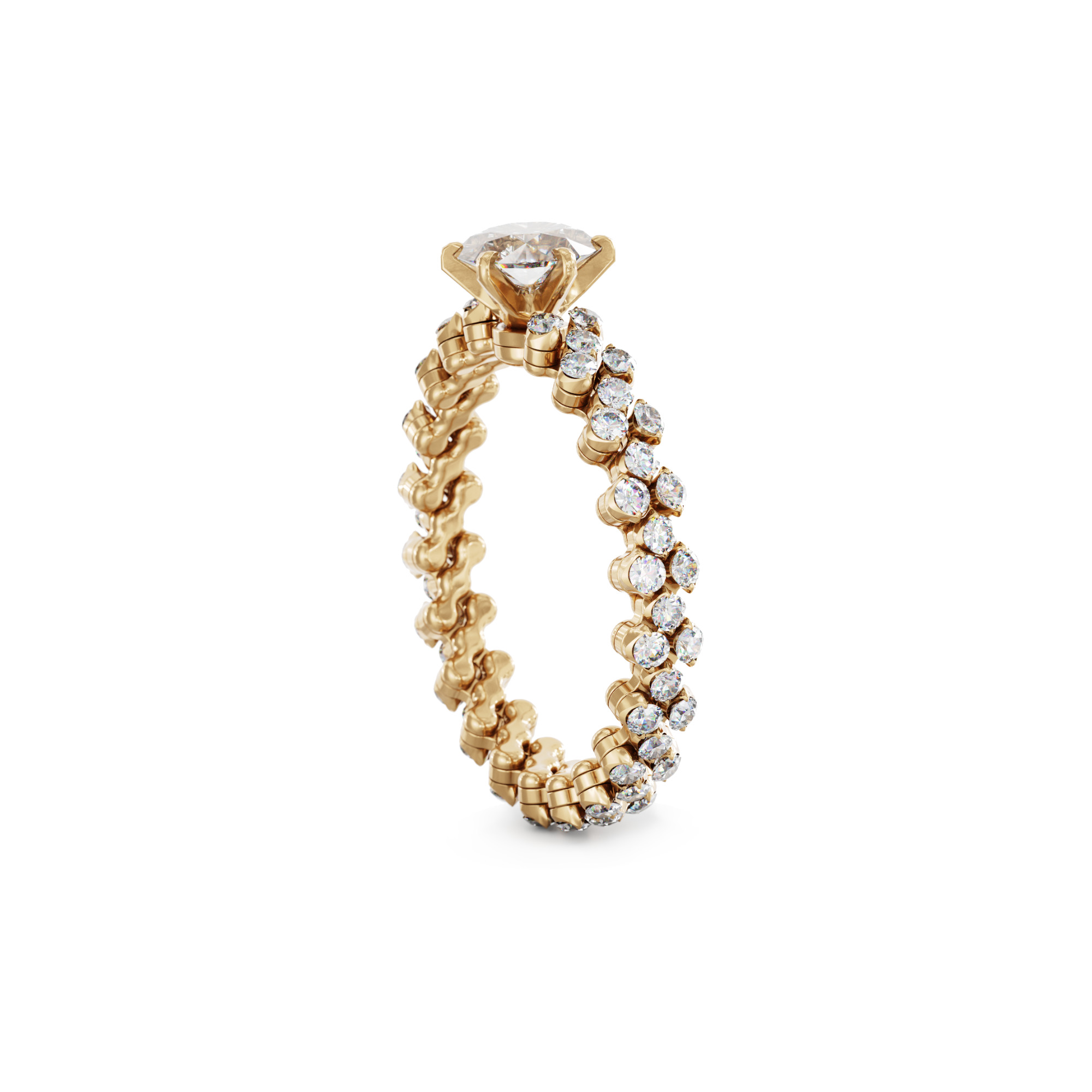 Serafino Consoli Brevetto Solitaire Multi-Size Ring (Ref: RMS SL WD 125 3F2 RG WD)