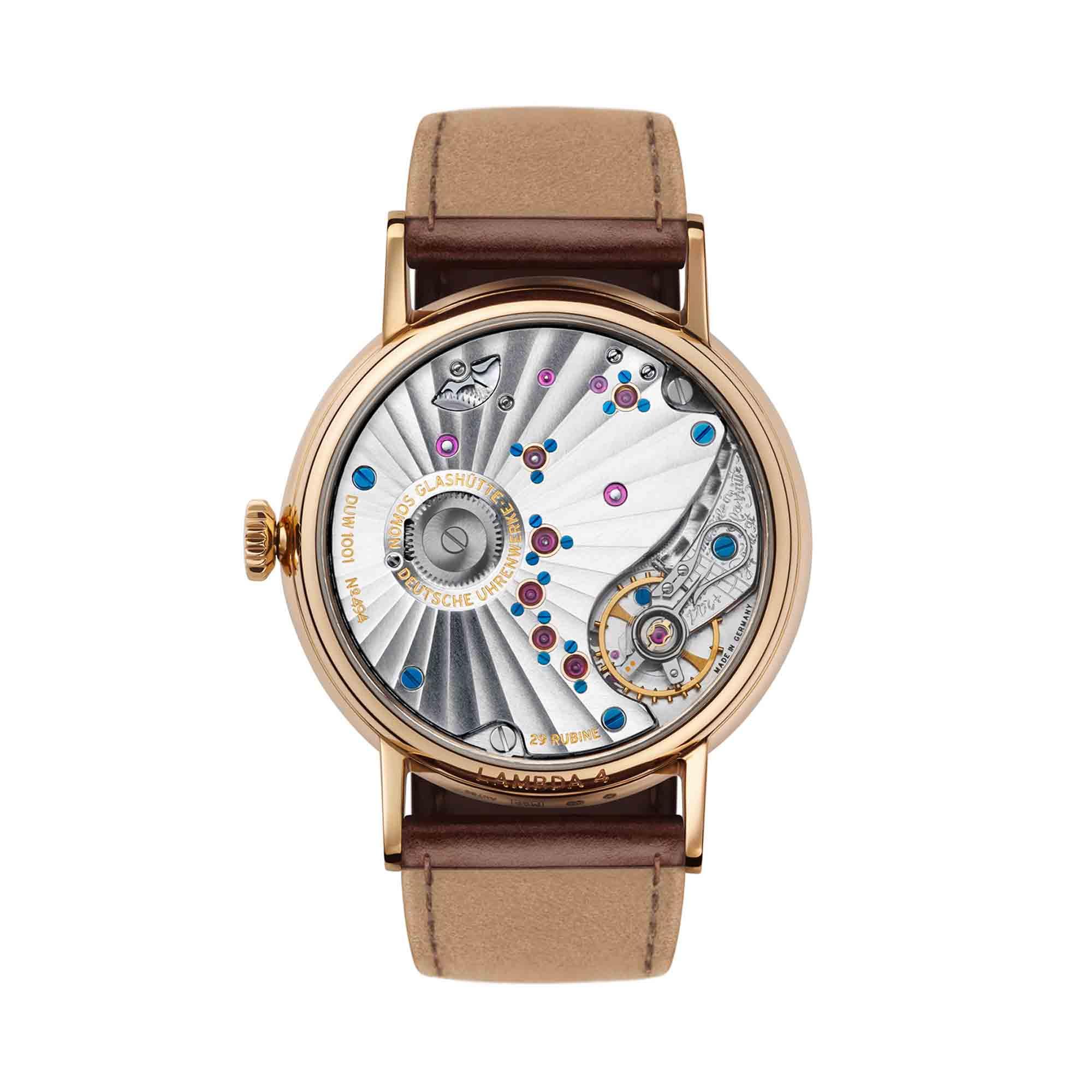 NOMOS Glashütte Lambda 39 Roségold mit gebläuten Zeigern (Ref: 953)