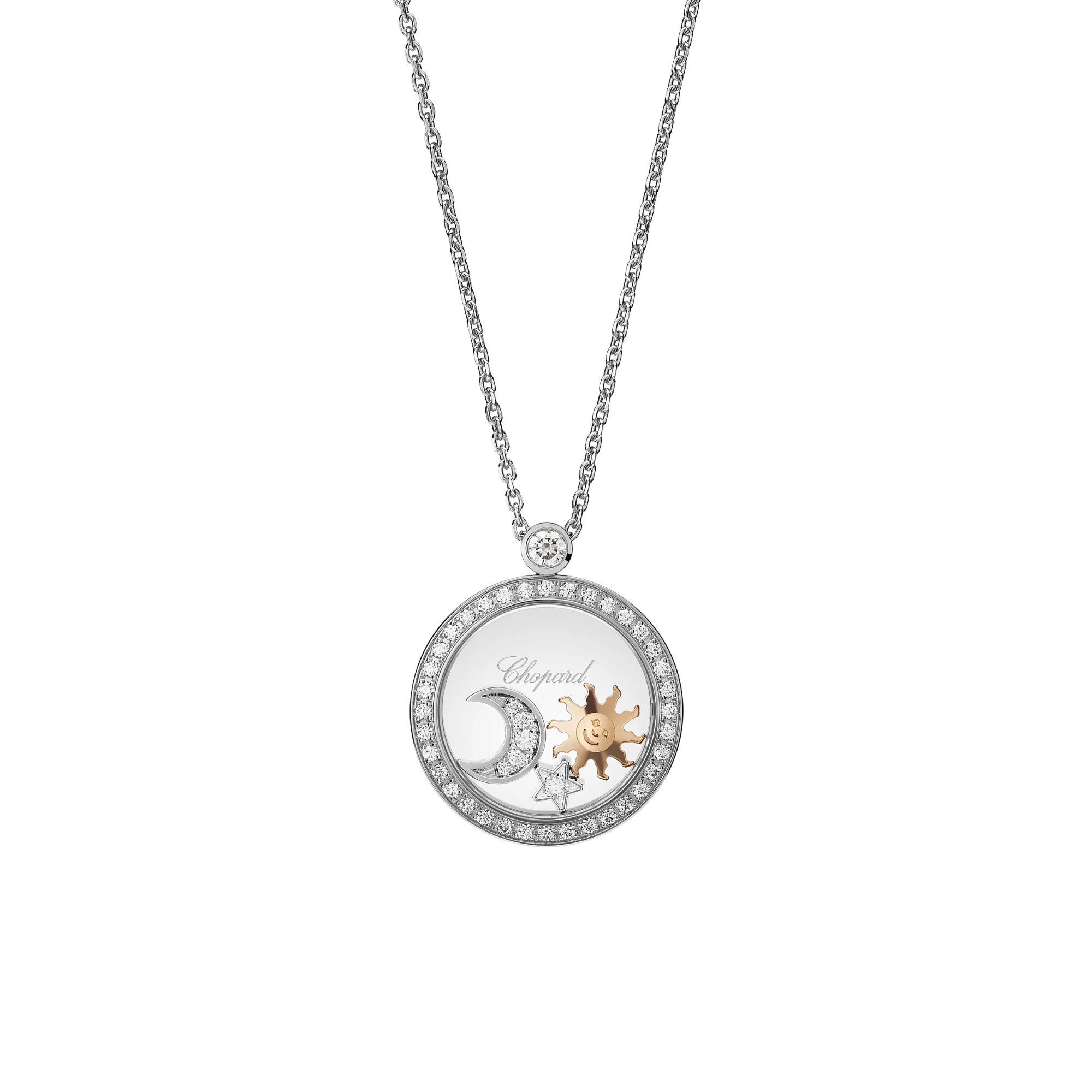 Chopard Happy Sun, Moon and Stars Halskette mit Anhänger (Ref: 799434-1401)