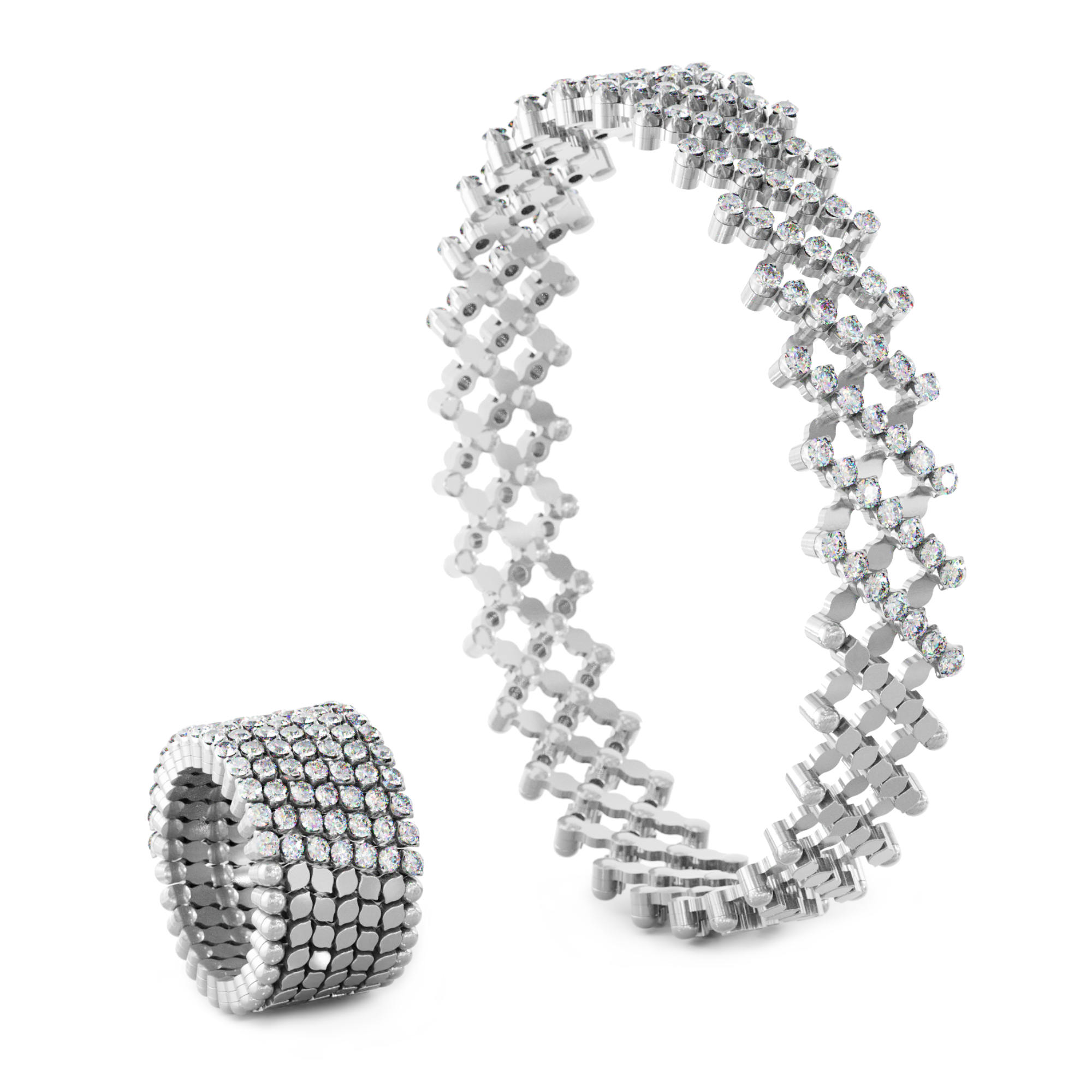 Serafino Consoli Serafino Multi-Size Ring und Armreif (Ref: S.RB 7H2 WG WD)