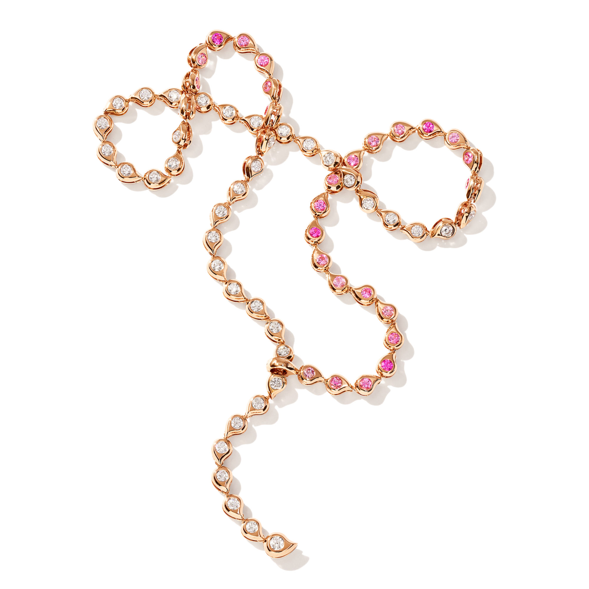 Tamara Comolli SNOWFLAKES Collier Rivière Classic 'Blush'  (Ref: C-SF-Riv-Cl-Blu-rg)