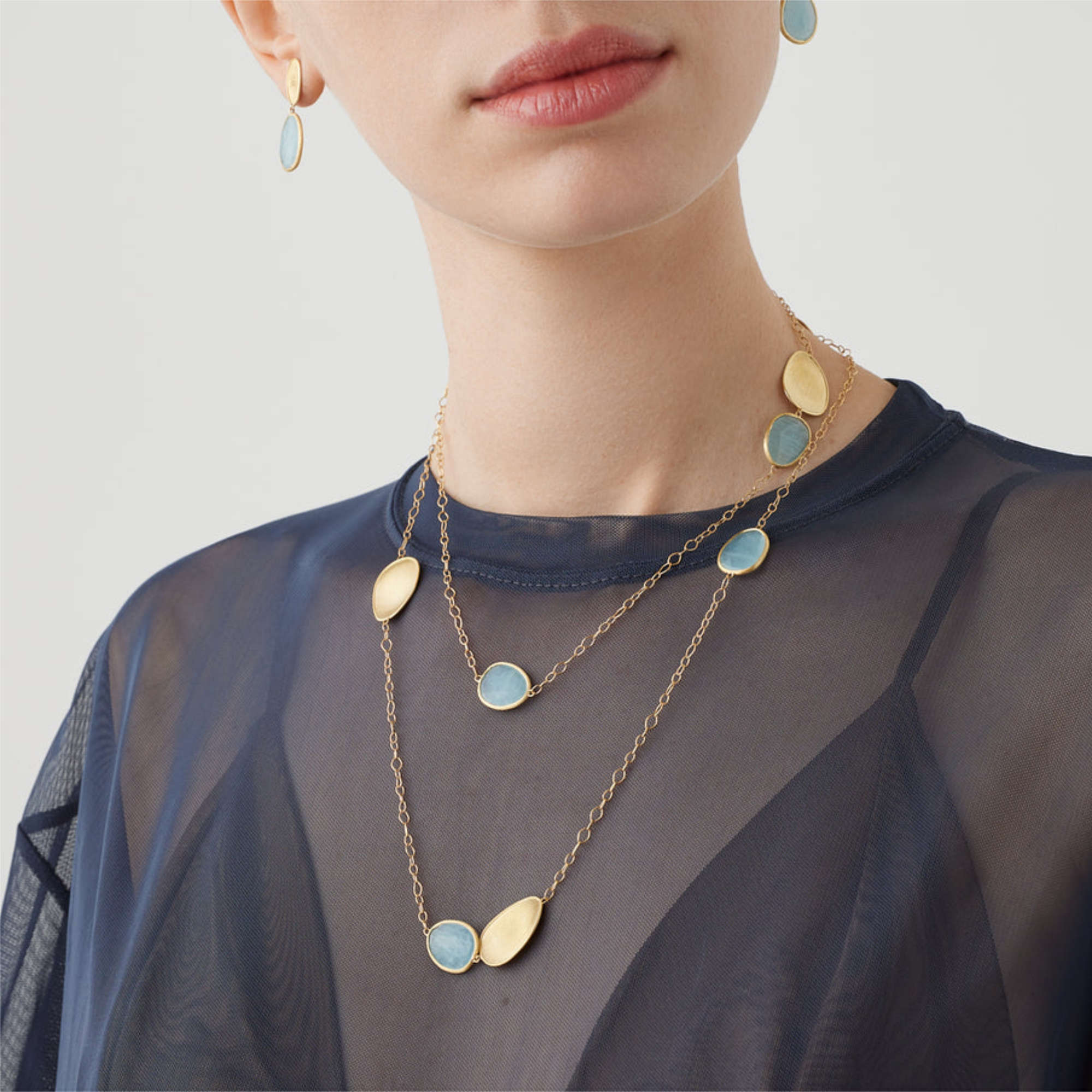 Marco Bicego Lunaria Halskette (Ref: CB1982_AQD_Y_02)