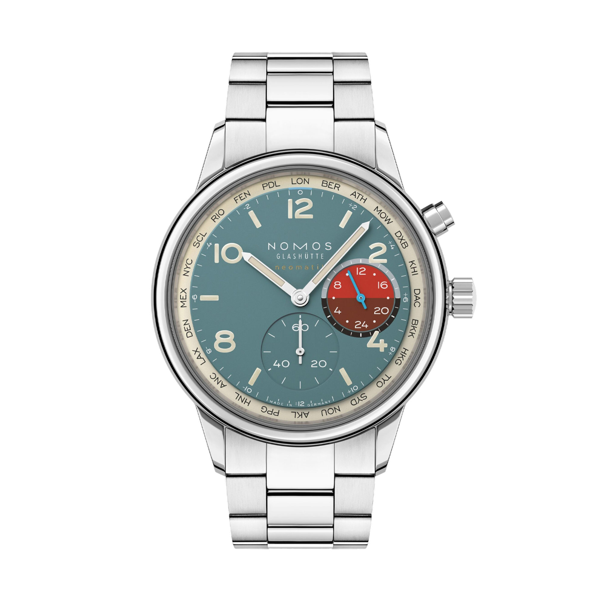 NOMOS Glashütte Club Sport Neomatik Weltzeit Glacier (Ref: 790.S4)