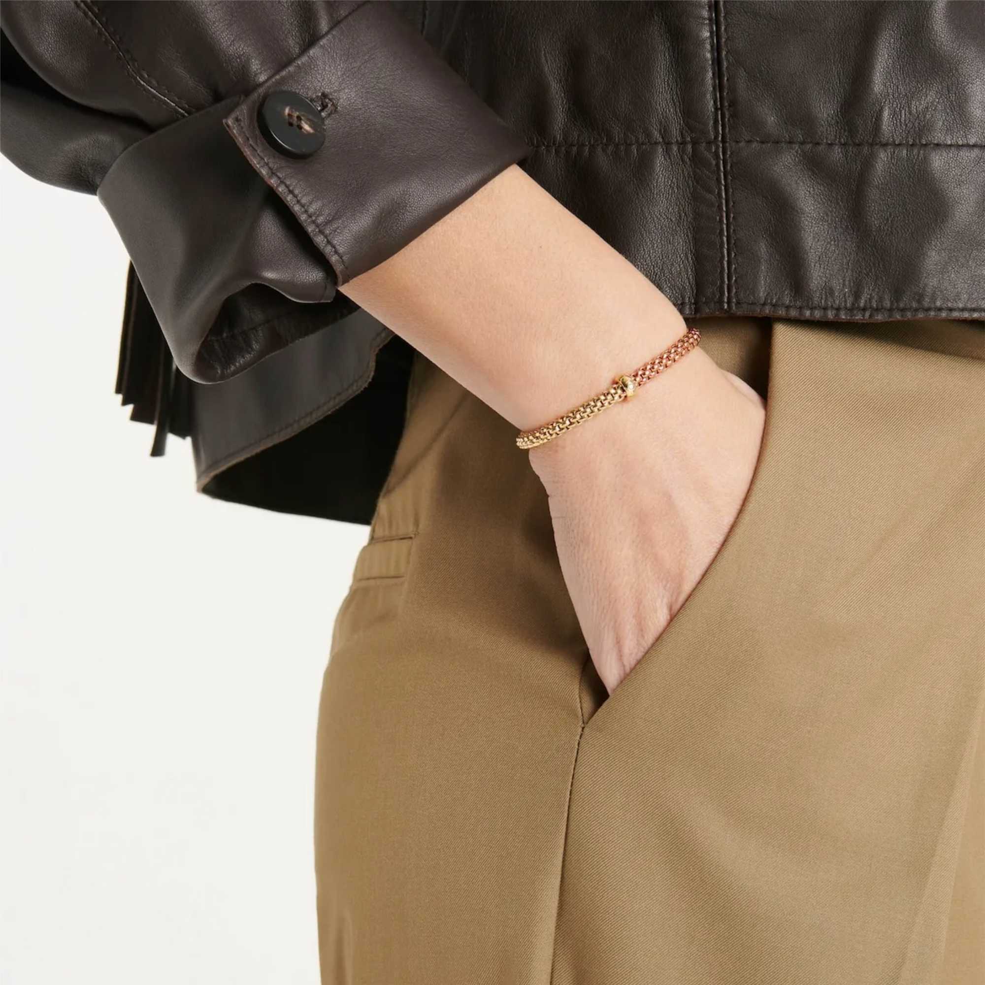 FOPE Solo Flex'it Armband mit zweifarbigem Geflecht (Ref: 01M06B2_BB_3_XGX_0XS)