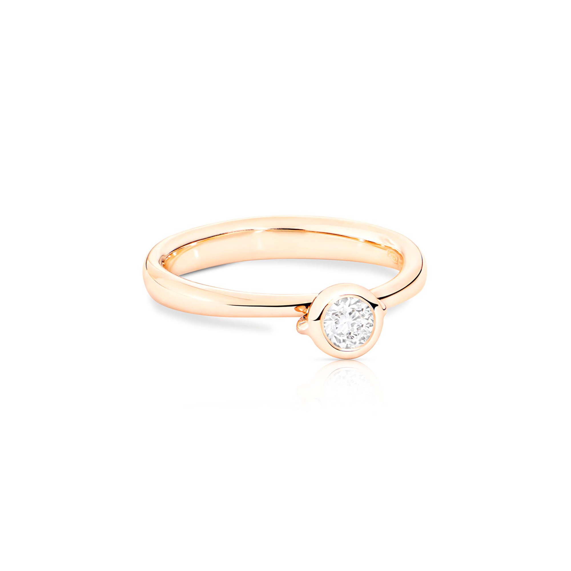 Tamara Comolli BOUTON Solitaire Ring mit Diamant (Ref: R-BOU-Sol-Cl-rg)