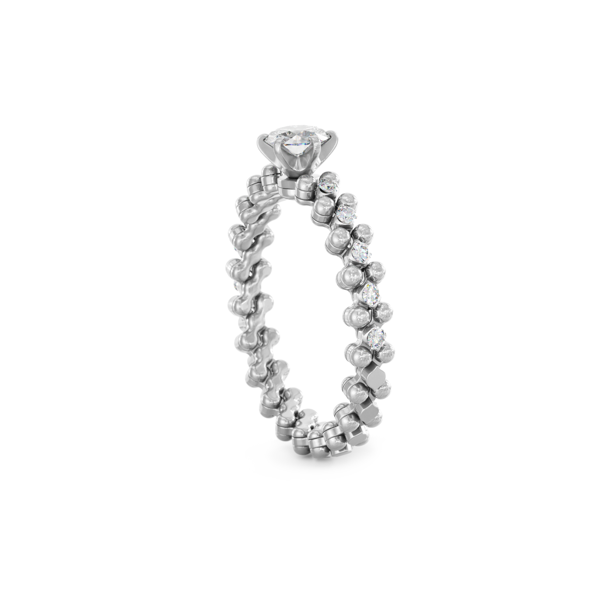 Serafino Consoli Brevetto Solitaire Multi-Size Ring (Ref: RMS SL WD 075 3HM2 WG WD)
