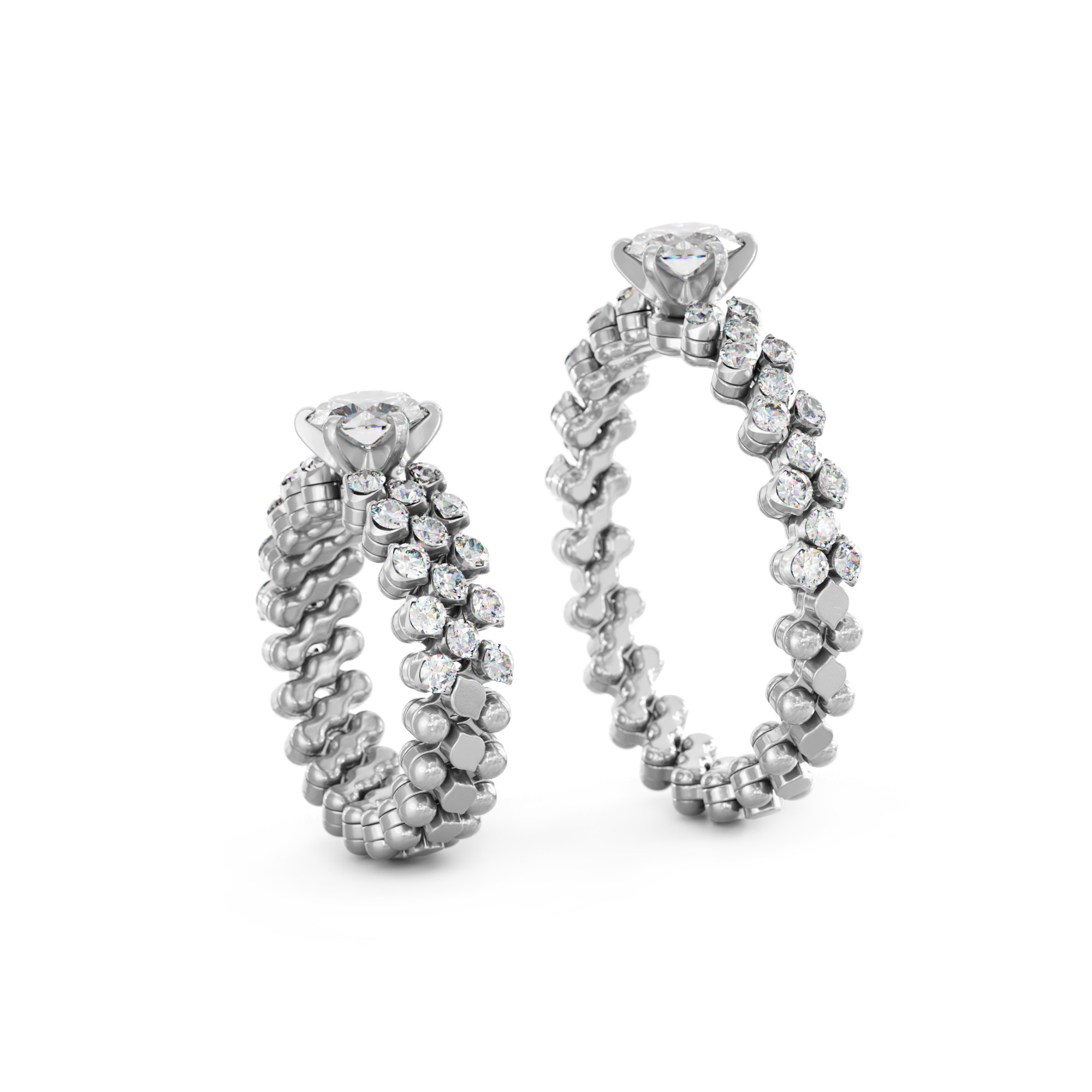 Serafino Consoli Brevetto Solitaire Multi-Size Ring (Ref: RMS SL WD 075 3H2 WG WD)