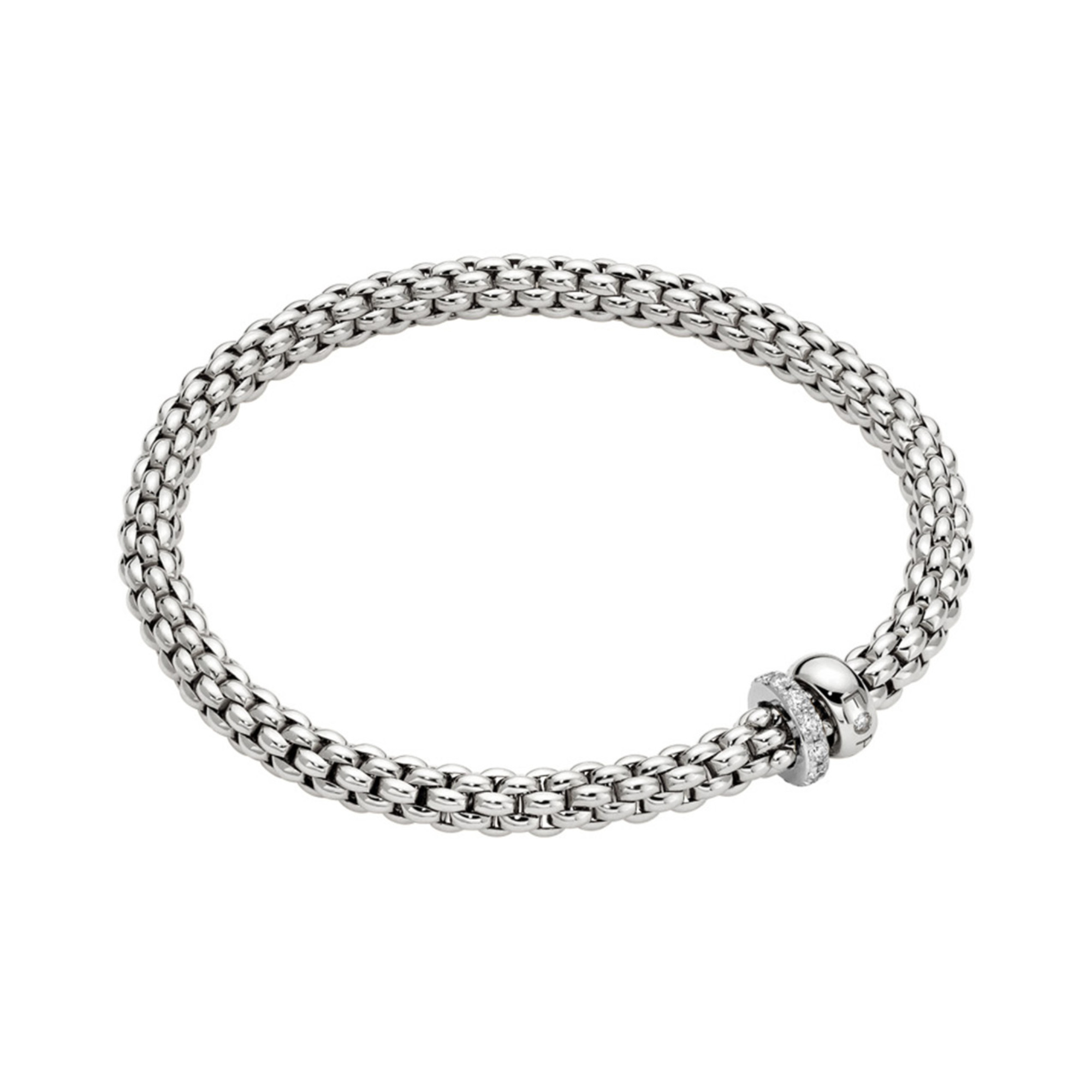 FOPE Solo Flex'it Armband mit zwei Rondellen und Pavé-Fassung (Ref: 62406BX_PB_B_BBX_0XS)