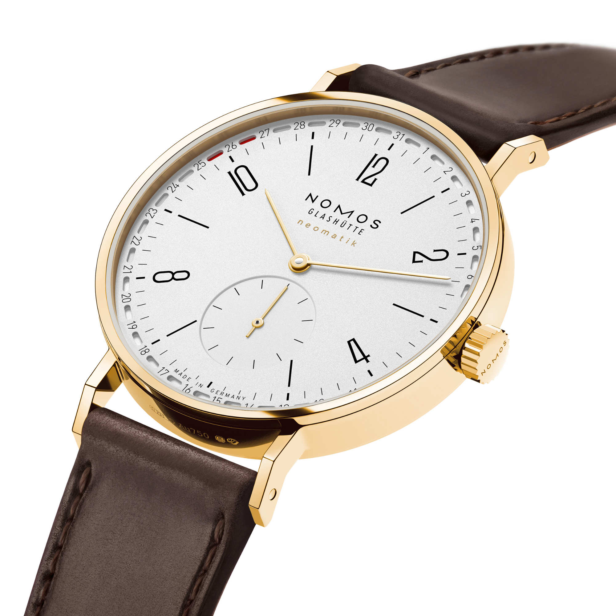 NOMOS Glashütte Tangente Gold Neomatik 38 Update Doré (Ref: 196)