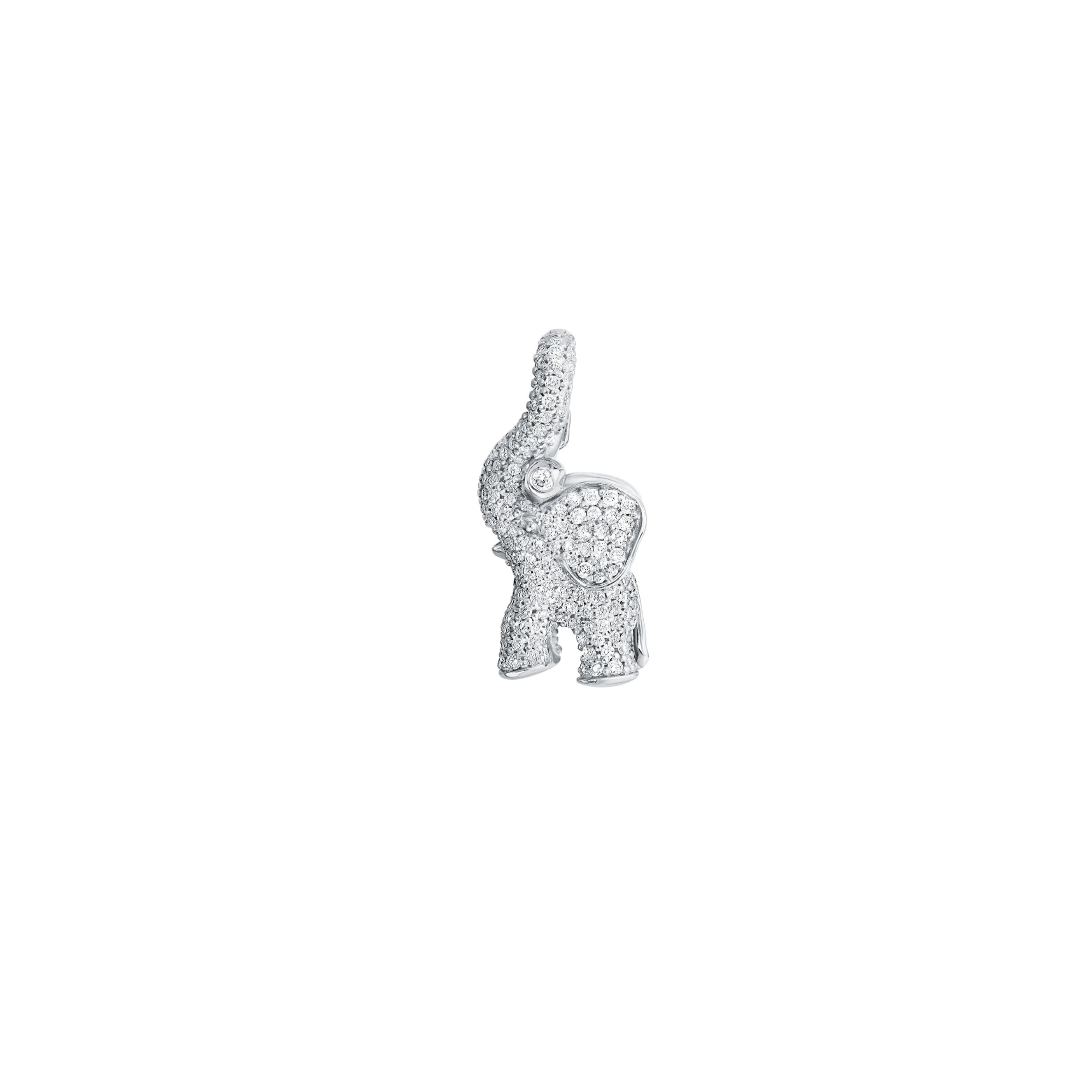 Ole Lynggaard Copenhagen Elephant Anhänger mittel mit Diamant-Pavé (Ref: A1384-502)