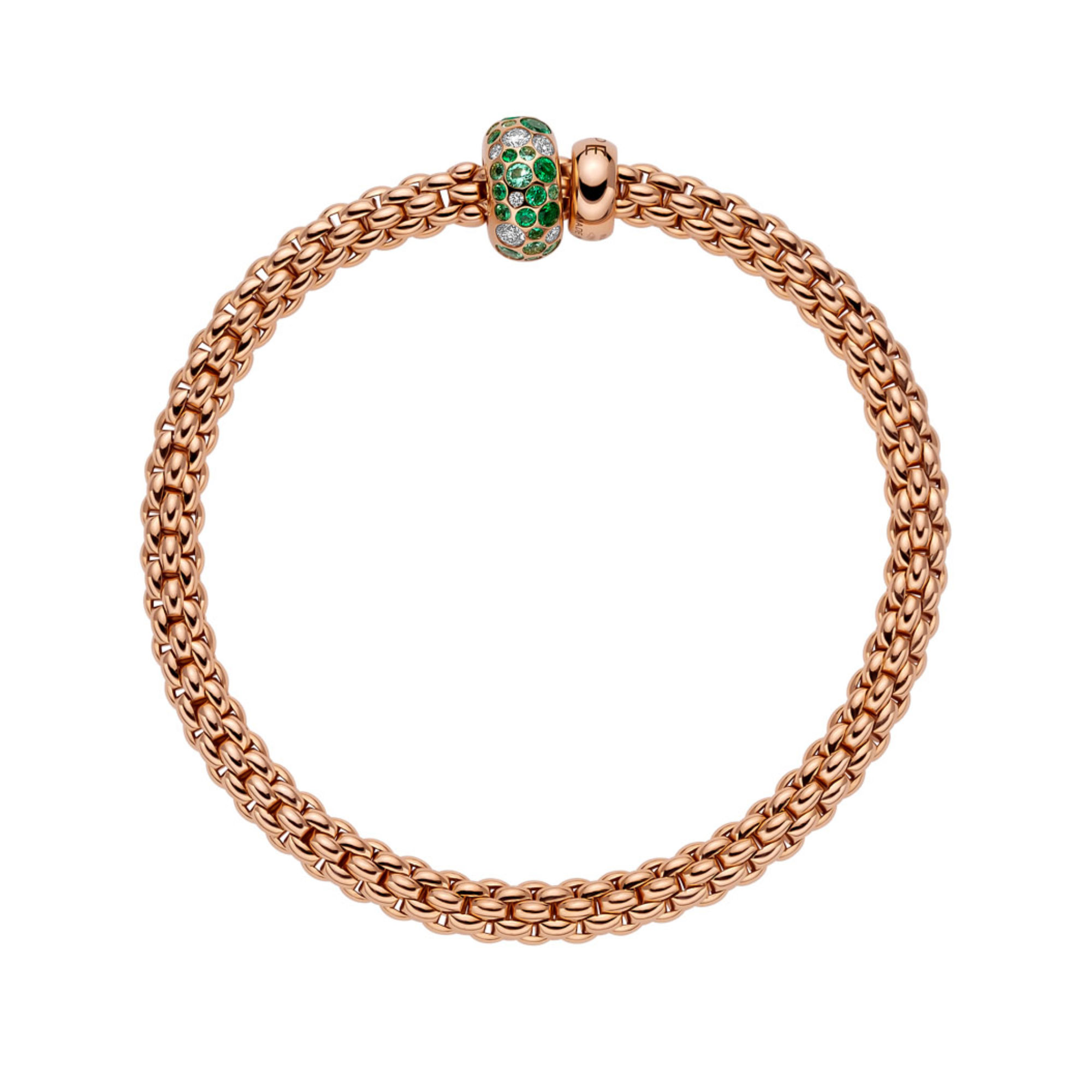 FOPE Solo Flex'it Armband mit Diamanten und Smaragden (Ref: 61206BX_P6_R_RRX_0XS)