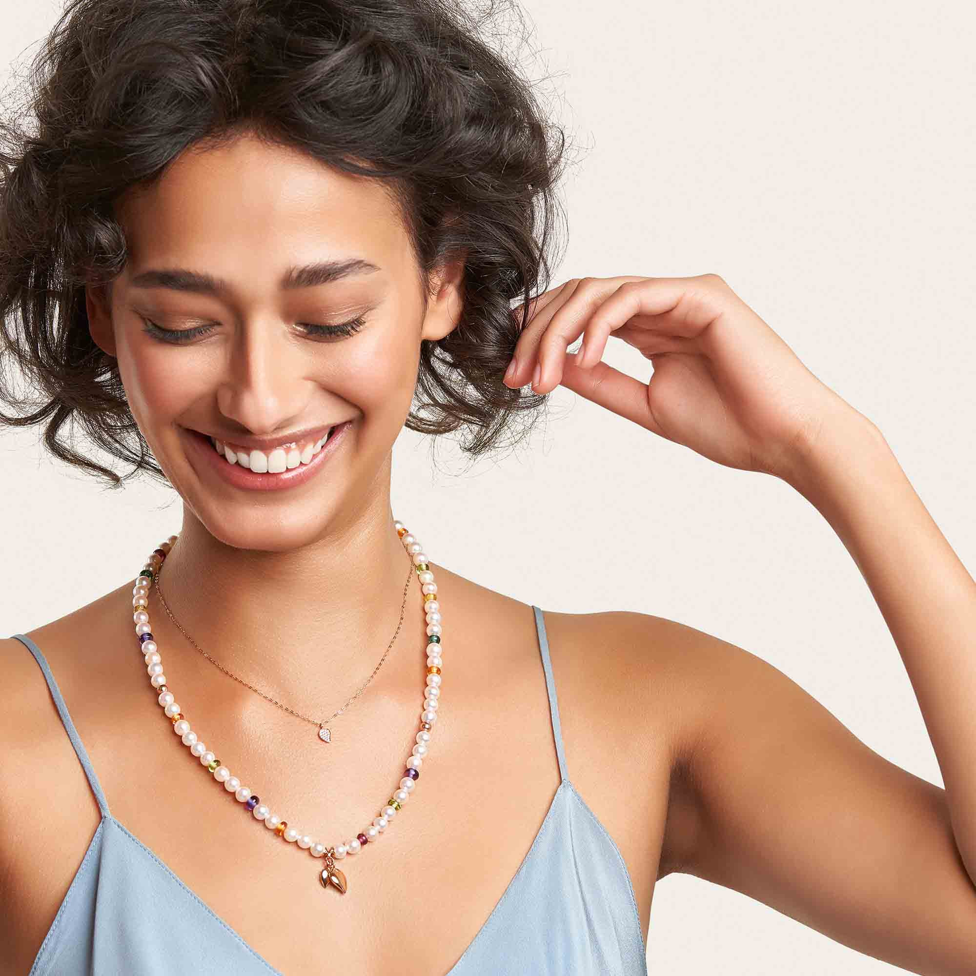 Tamara Comolli SPARKLE Drop Halskette (Ref: C-Spa-1-DR-p-rg-45)