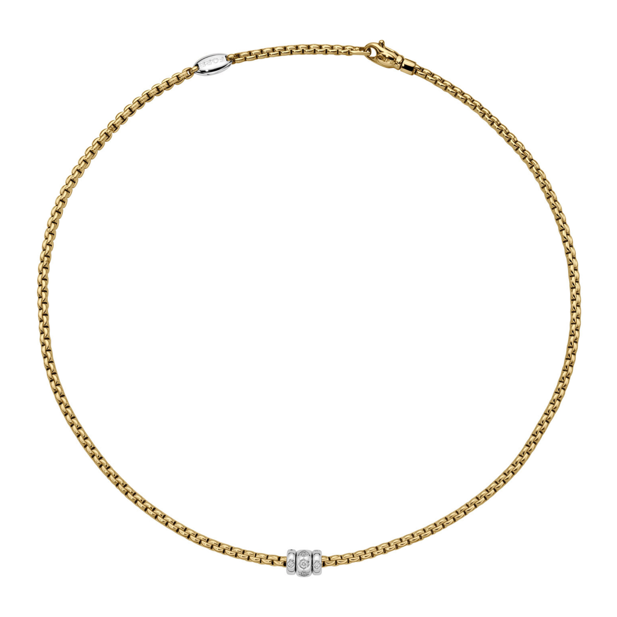FOPE Eka Halskette mit Diamanten in Rautenfassung (Ref: 73101C3_PB_G_BBB_043)