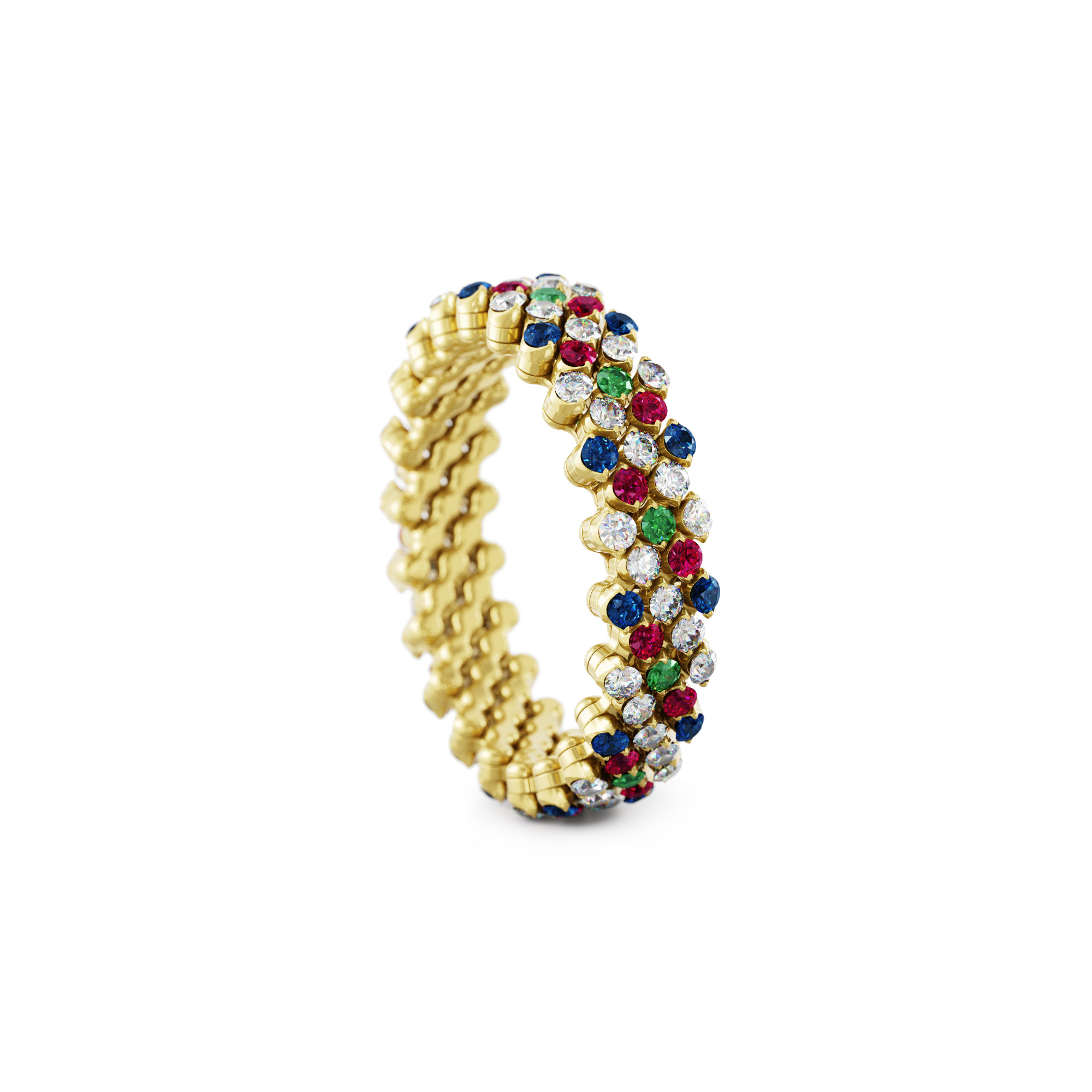 Serafino Consoli Brevetto Multi-Size Ring (Ref: RMS 5F2 YG WD BS R T MC)