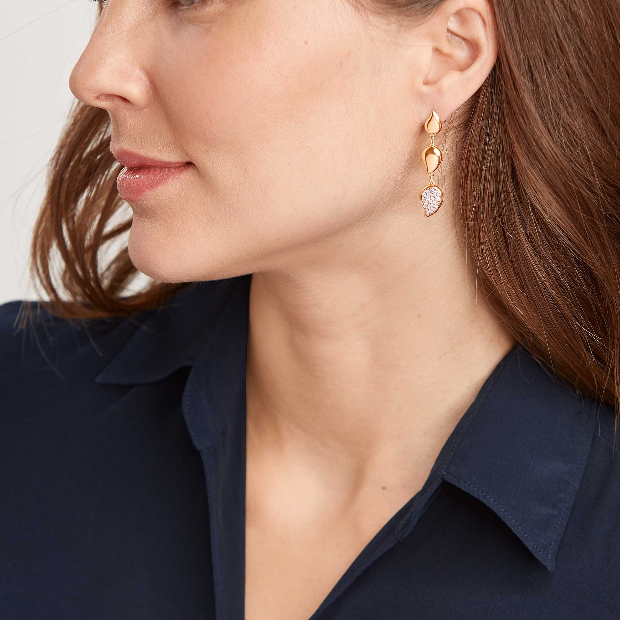 Tamara Comolli SIGNATURE Wave 3 Tropfenelemente Ohrhänger (Ref: E-Sig-Wave-3-p-rg)