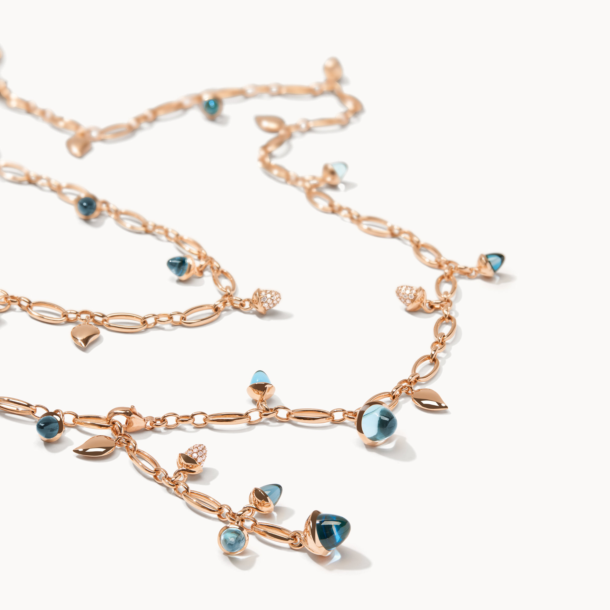 Tamara Comolli MIKADO Halskette 'Sky' mit Diamant Pavé (Ref: N-M-100-Sky-p-rg)