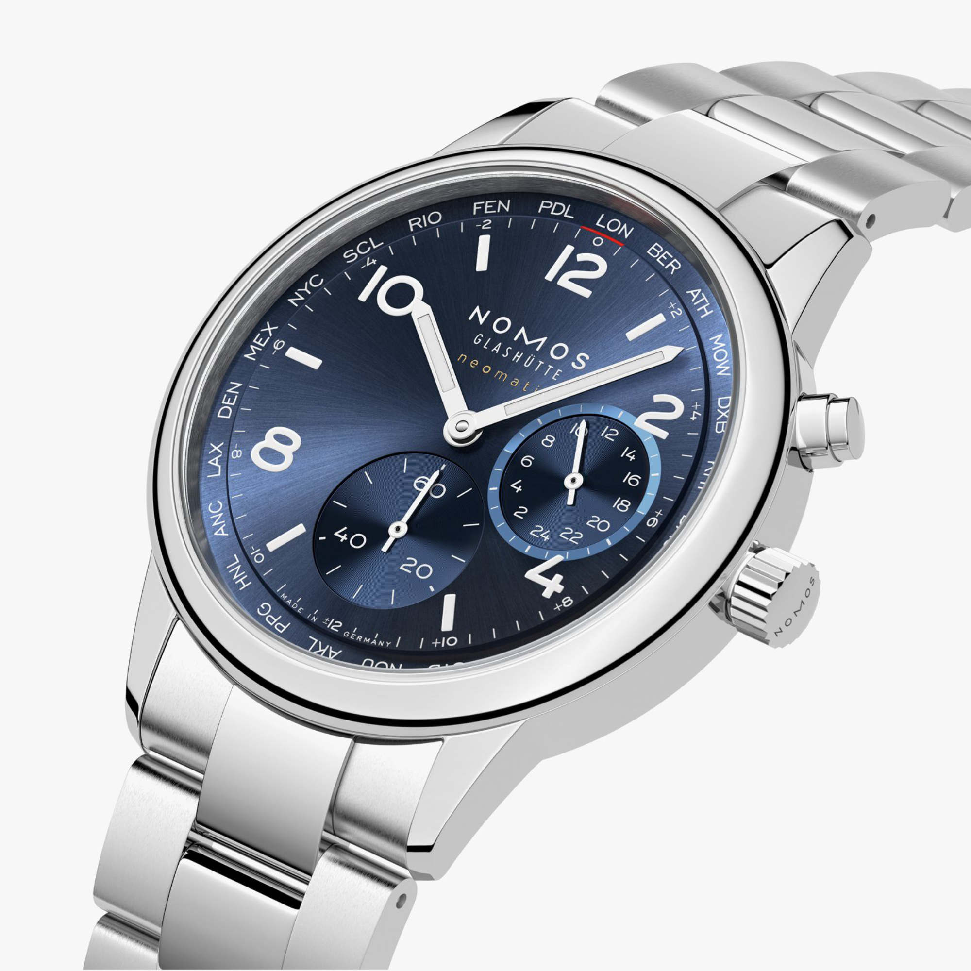 NOMOS Glashütte Club Sport Neomatik Weltzeit blau (Ref: 790.SB)