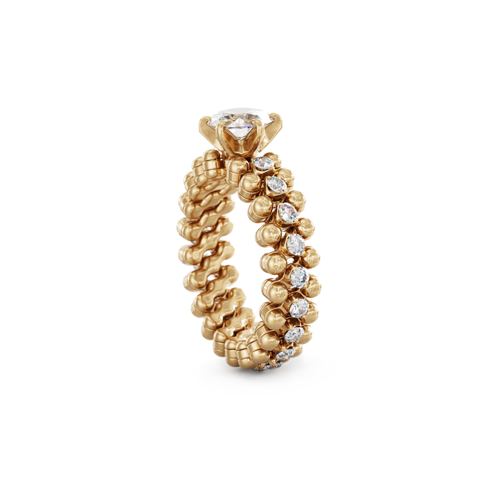 Serafino Consoli Brevetto Solitaire Multi-Size Ring (Ref: RMS SL WD 075 3M2 RG WD)