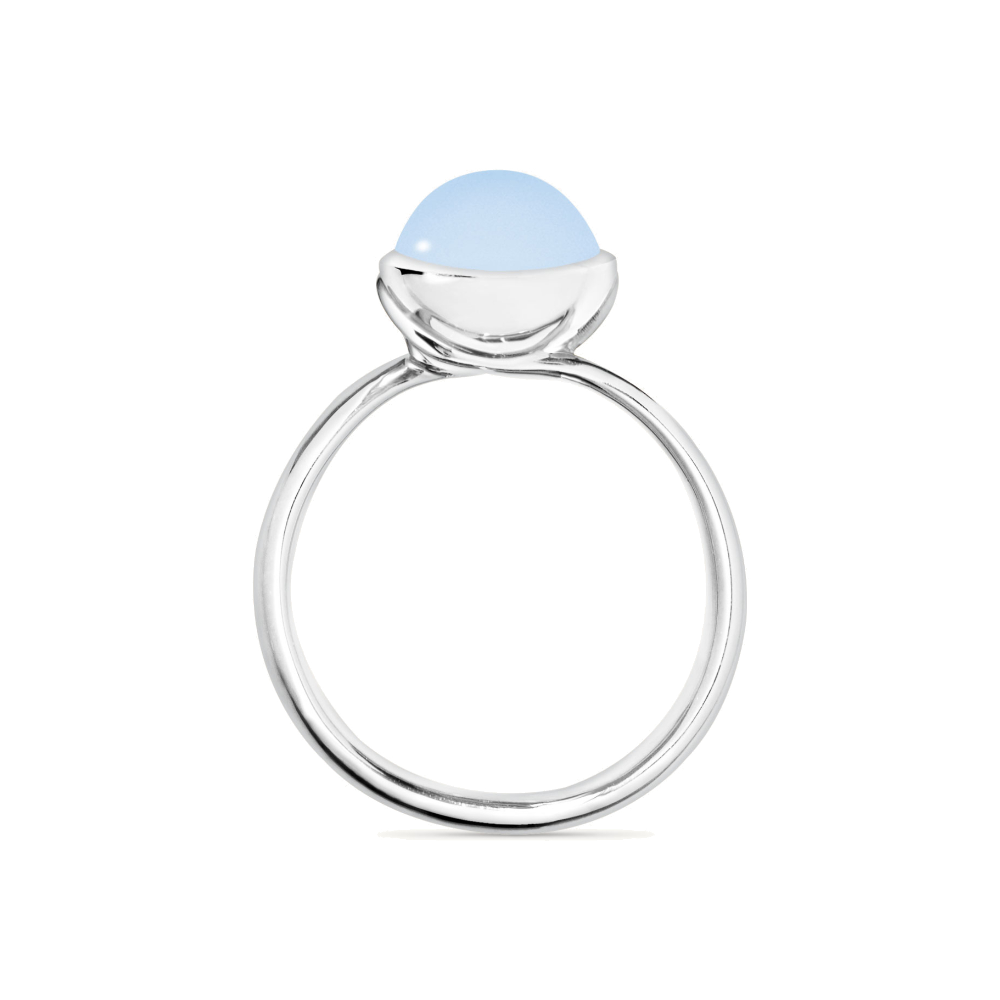 Tamara Comolli BOUTON large Ring Chalcedony blue (Ref: R-BOU-s-ChBl-wg)