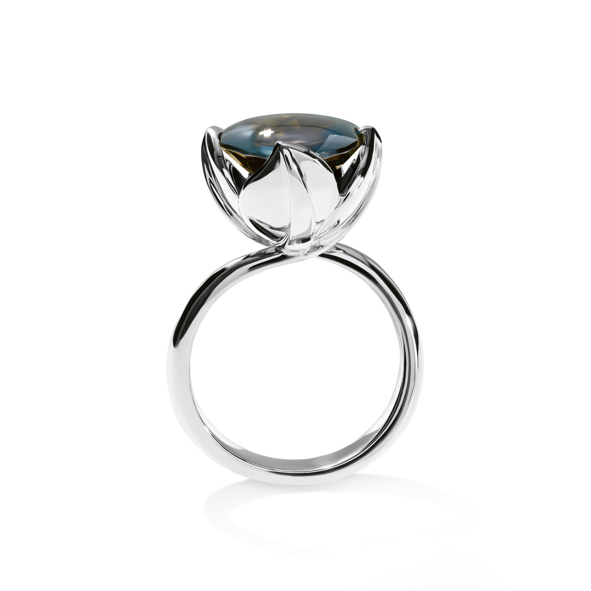 Tamara Comolli TULIP Ring Large mit London Topas (Ref: R-TUL-l-ToLo-wg)