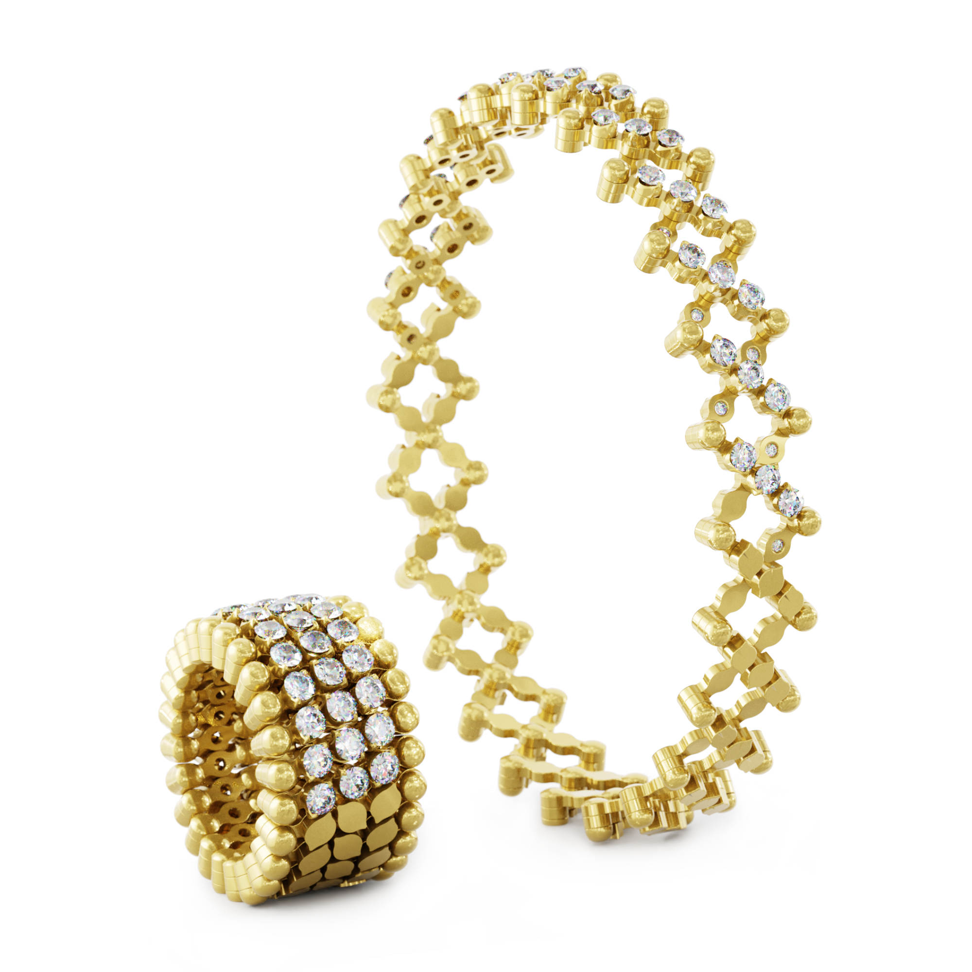 Serafino Consoli Serafino Multi-Size Ring und Armreif (Ref: S.RB 5HMI4 YG WD)