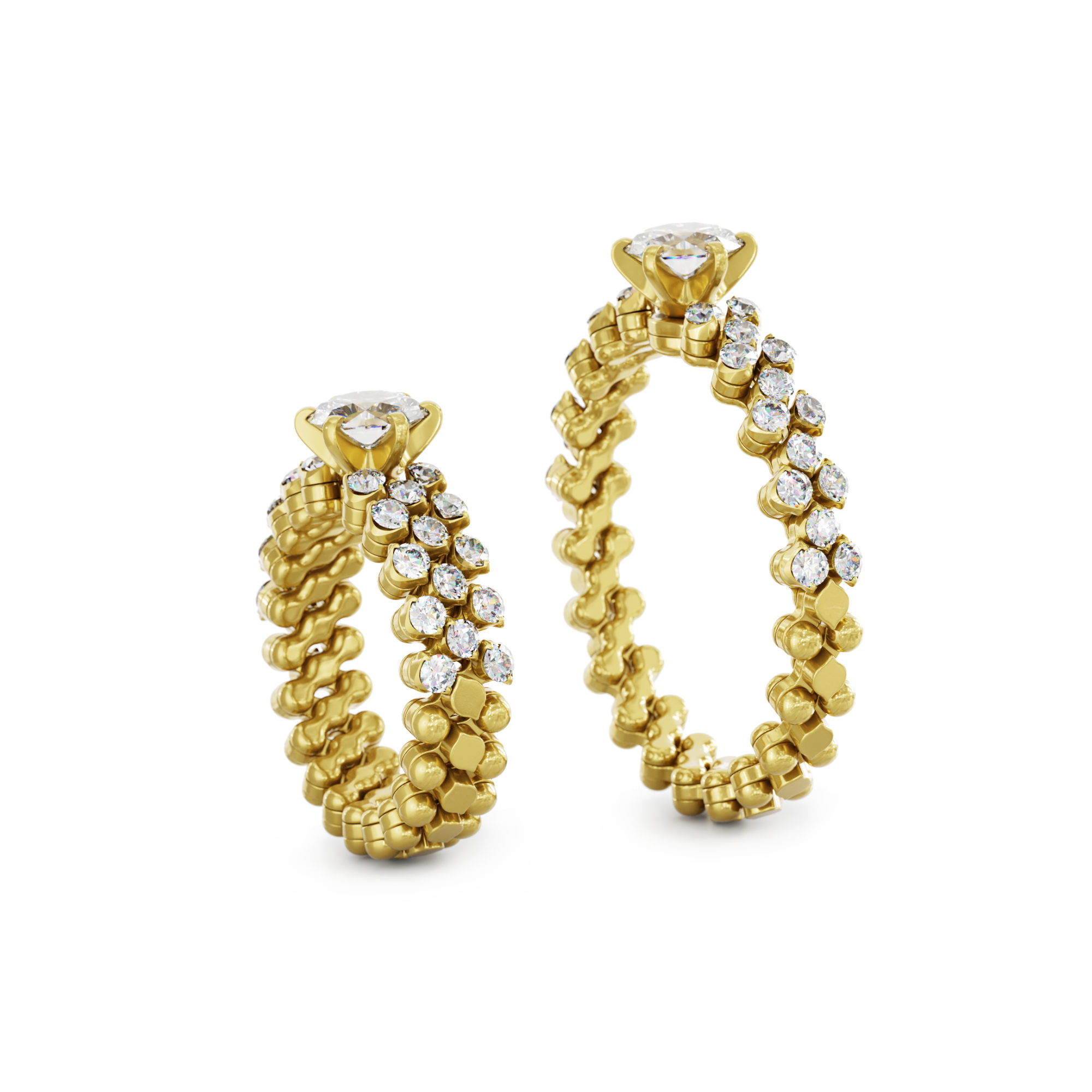 Serafino Consoli Brevetto Solitaire Multi-Size Ring (Ref: RMS SL WD 075 3H2 YG WD)