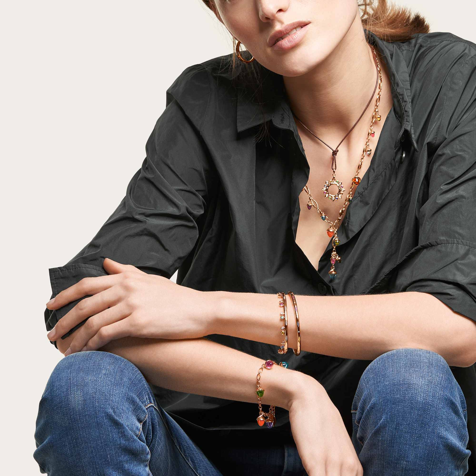 Tamara Comolli GYPSY Armspange Candy Pavé  medium  (Ref: BA-Gyp-CanP-17-yg)