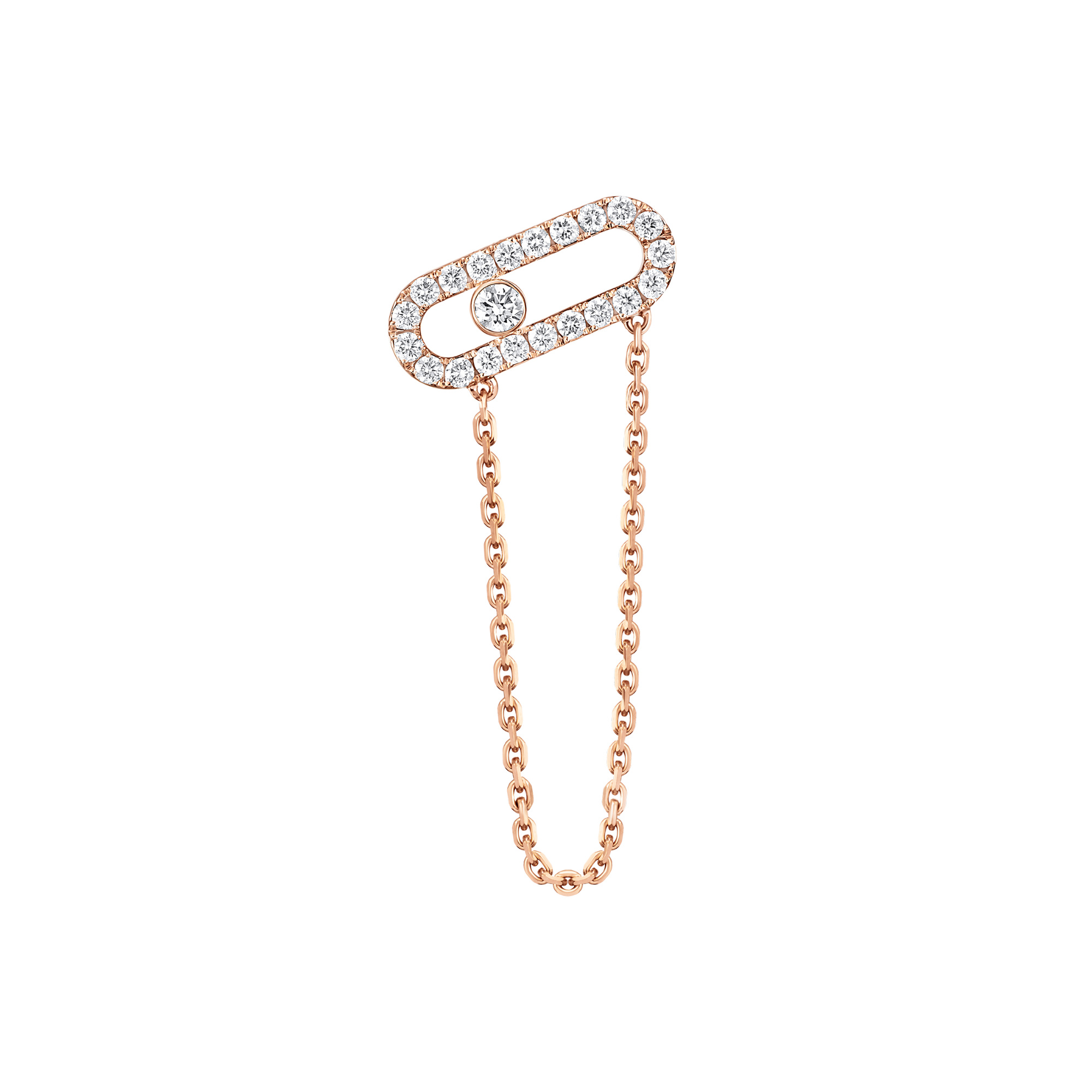 Messika Move Uno einzelner Ohrring mit Kette (Ref: 13423-PG)