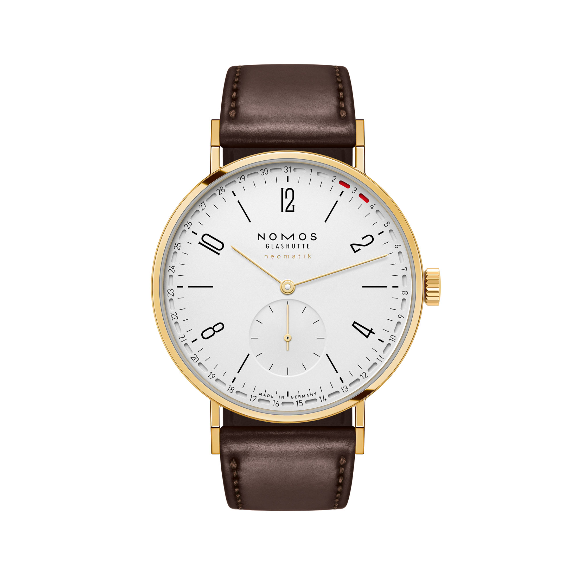 NOMOS Glashütte Tangente Gold Neomatik 38 Update Doré (Ref: 196)