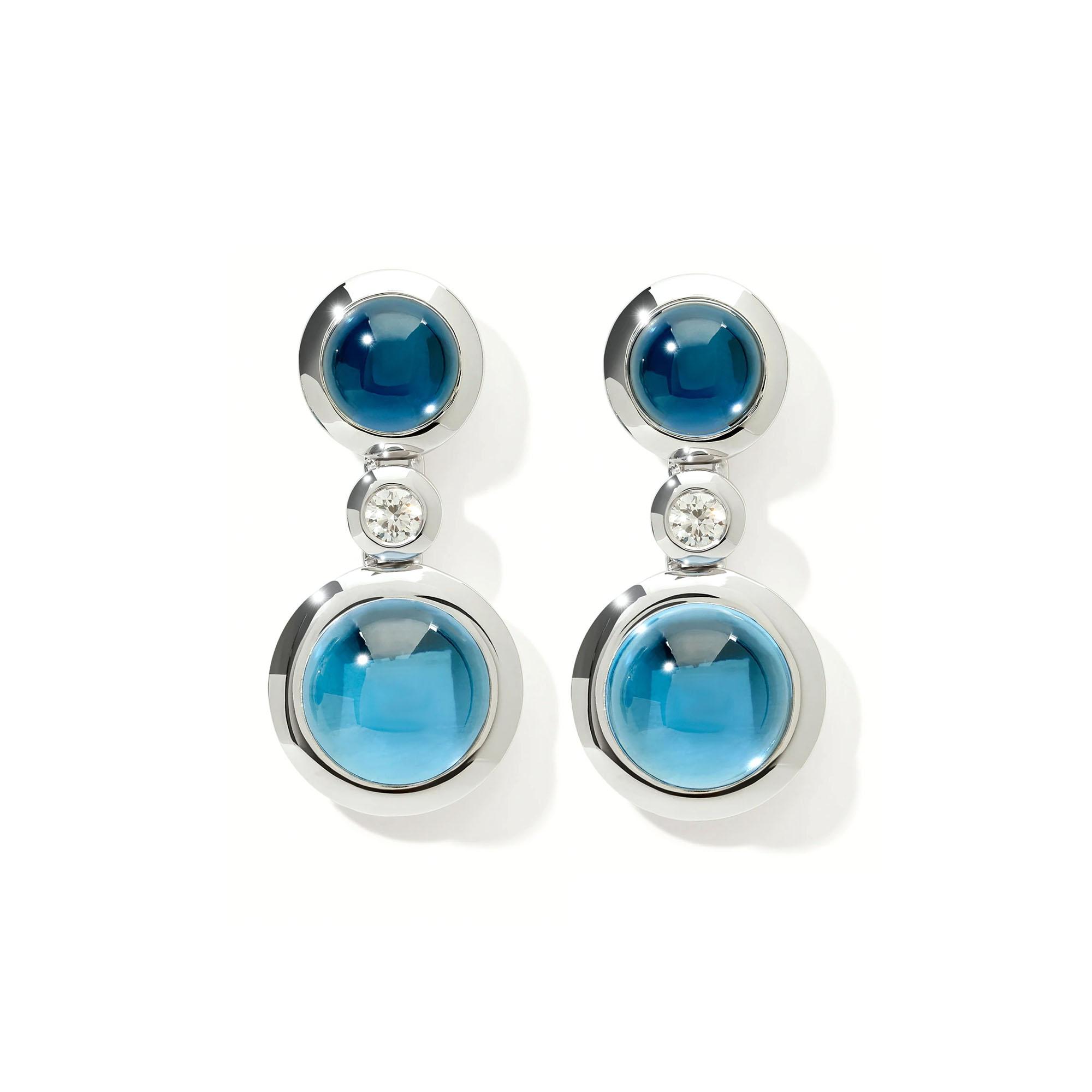 Tamara Comolli BOUTON 2 Cabochon Ohrhänger Sky (Ref: E-BOU-2-Sky-Cl-wg)