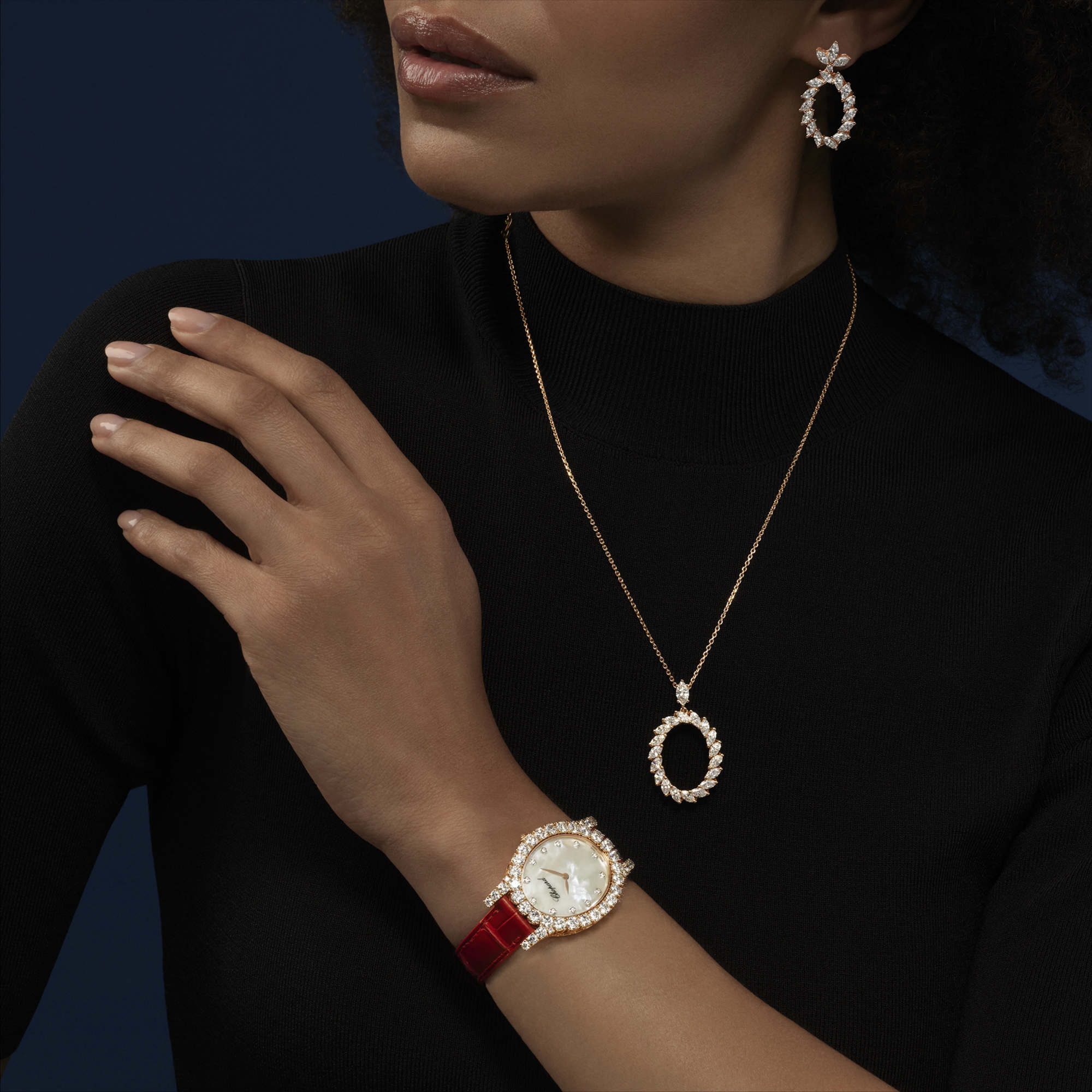 Chopard L'Heure du Diamant Marquise Anhänger mit Halskette (Ref: 79A061-5001)