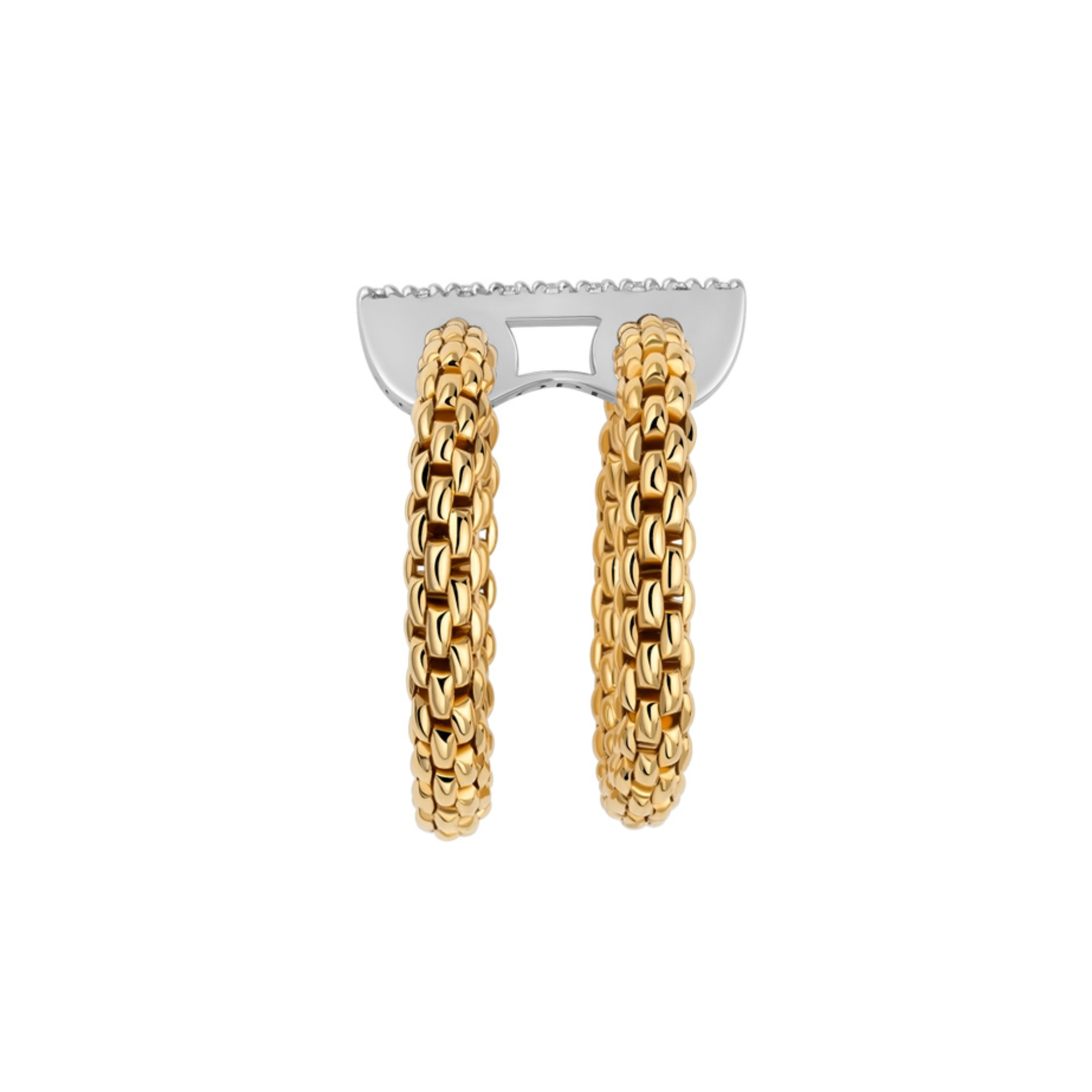FOPE Prima doppelter Mesh-Ring mit Diamantpavé (Ref: 74008AX_BB_G_XBX_0XS)