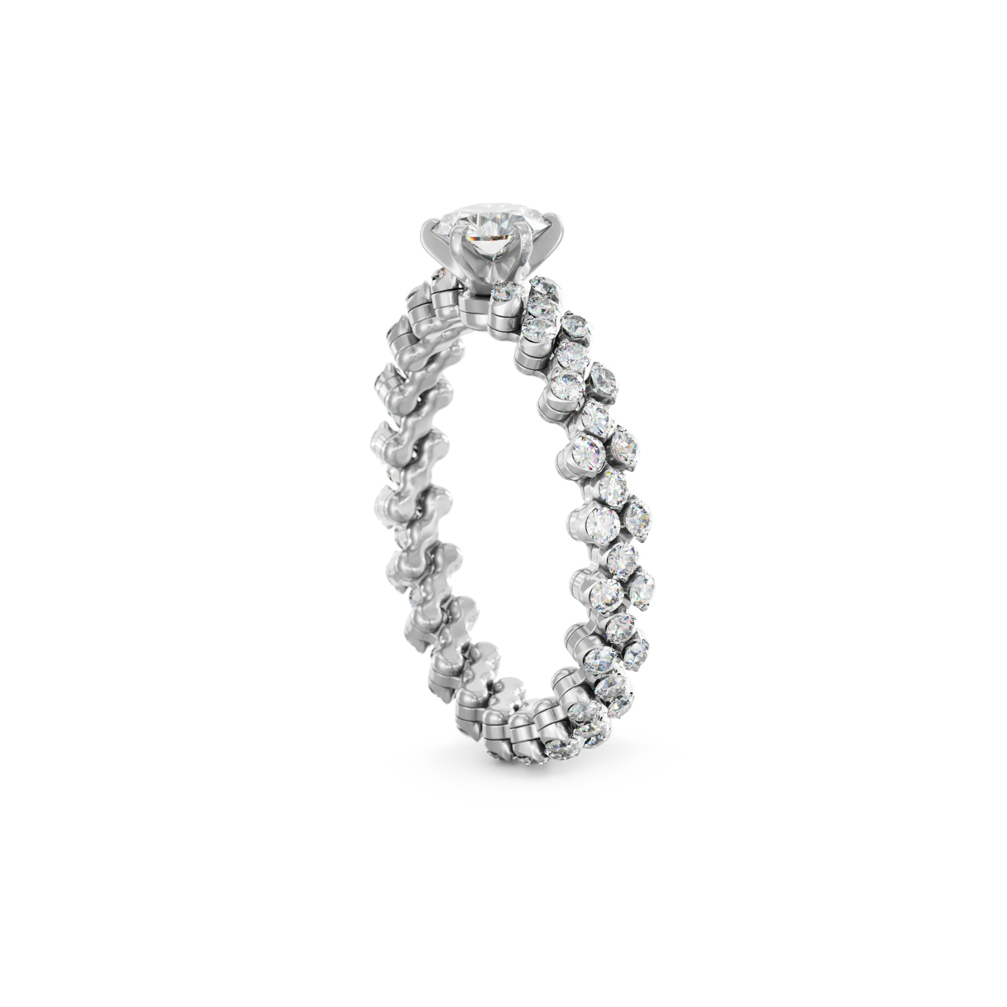 Serafino Consoli Brevetto Solitaire Multi-Size Ring (Ref: RMS SL WD 100 3F2 WG WD)