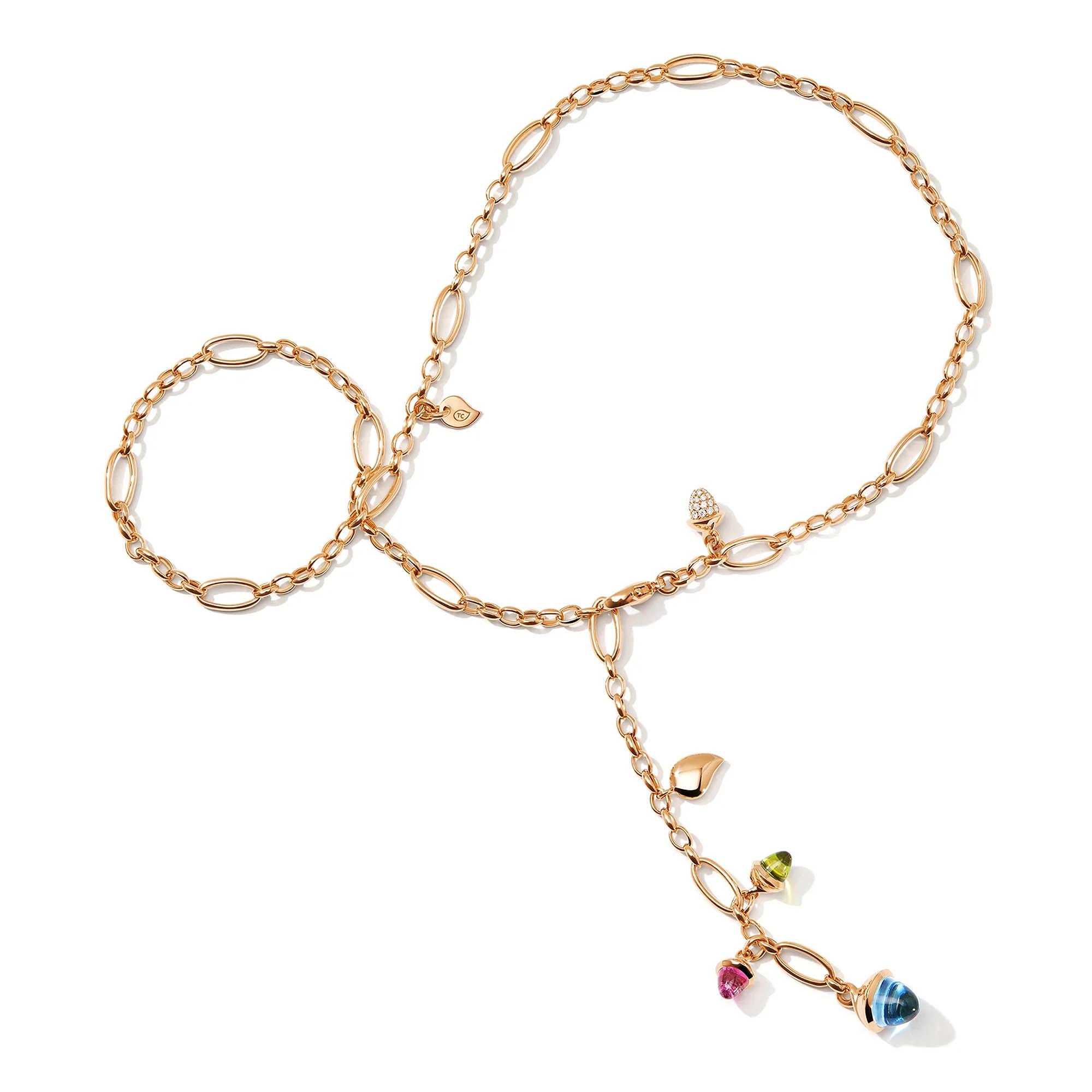 Tamara Comolli MIKADO Collier Delicate Candy mit Diamond Pavé  (Ref: N-M-Del51-Can-p-rg)