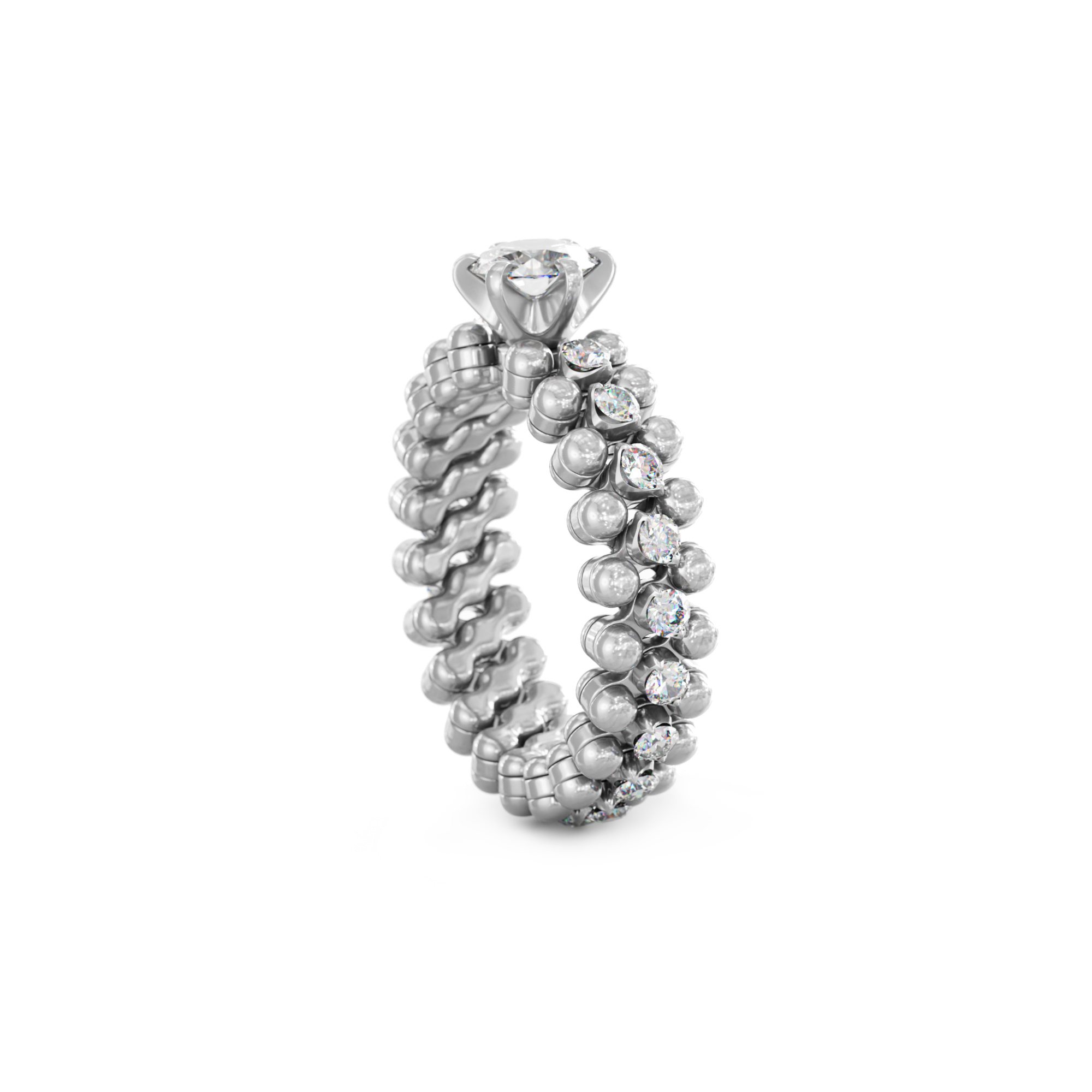 Serafino Consoli Brevetto Solitaire Multi-Size Ring (Ref: RMS SL WD 050 3M2 WG WD)
