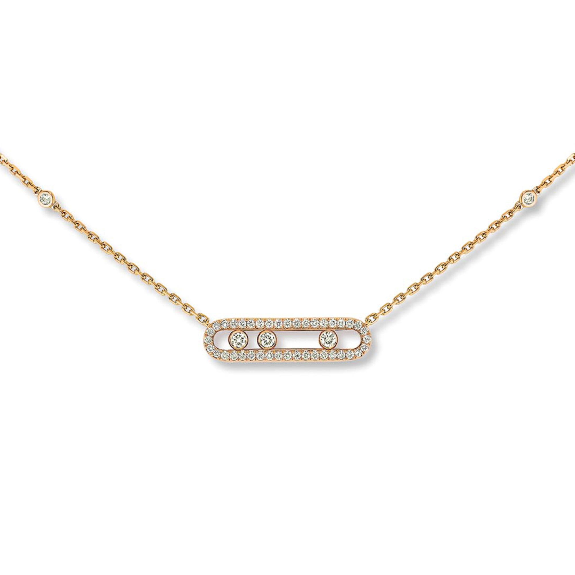 Messika Move Classique Baby Pavé Halskette (Ref: 04322-YG)