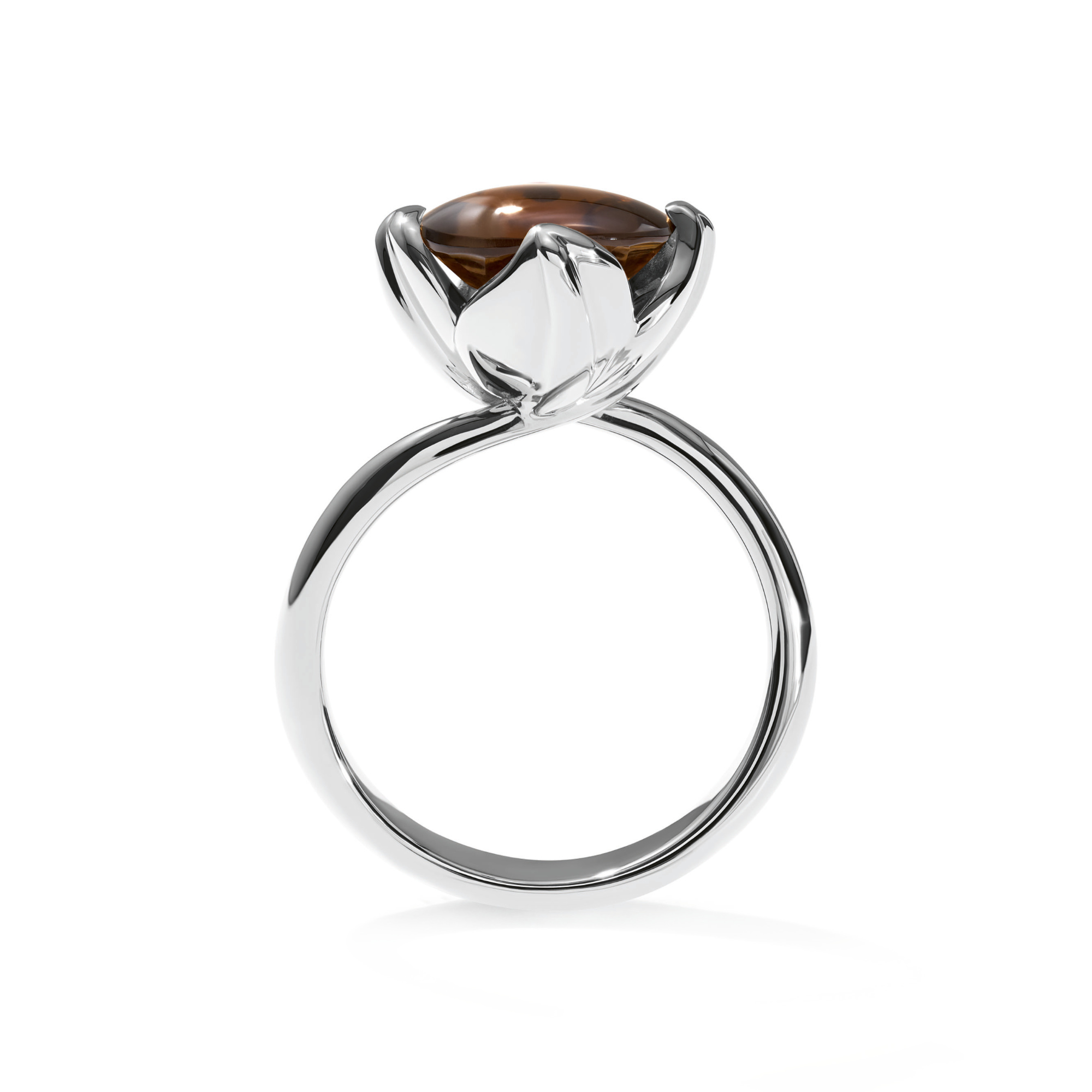 Tamara Comolli TULIP Ring Small mit Rauchquarz (Ref: R-TUL-s-SmQu-wg)